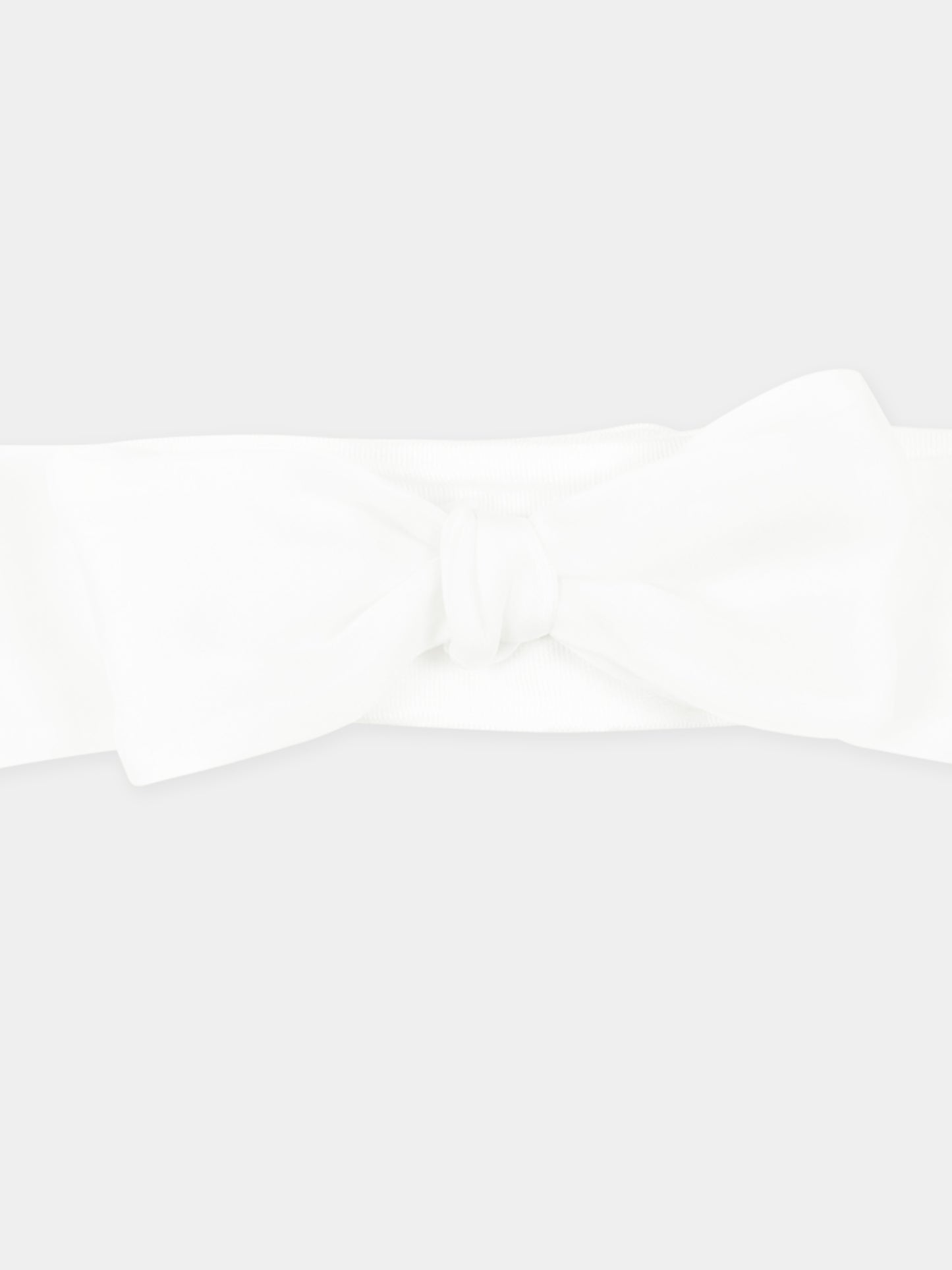 Fascia avorio per neonata con fiocco,La Stupenderia,ABFA56O06