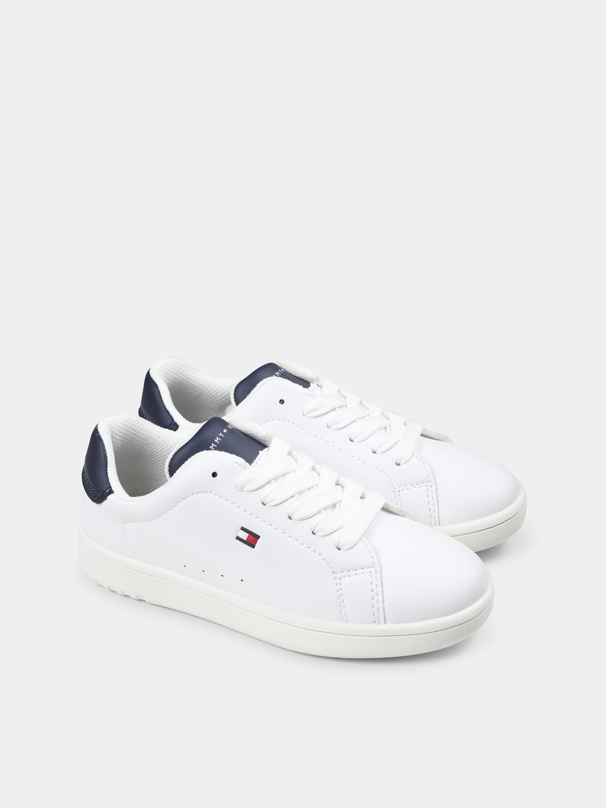 Sneakers bianche per bambini con logo,Tommy Hilfiger Junior,T3X9 33848 1355X336