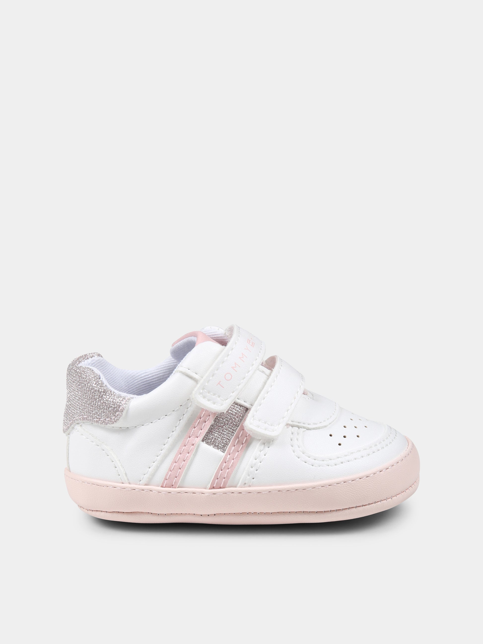 Sneakers bianche per neonata con logo,Tommy Hilfiger Junior,T0A9 33721 1528X134