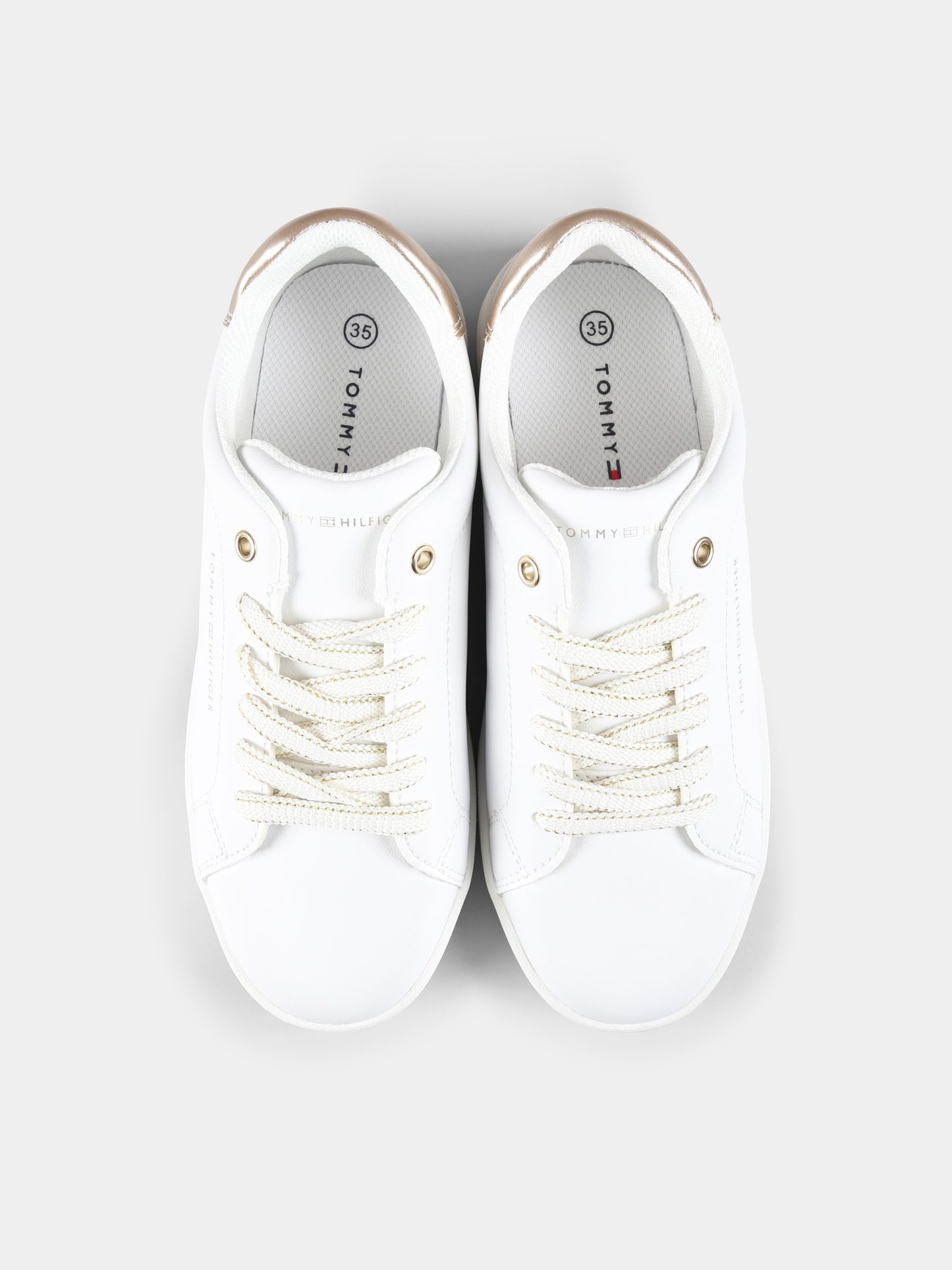 Sneakers bianche per bambina con logo,Tommy Hilfiger Junior,T3A9 33736 1355X068