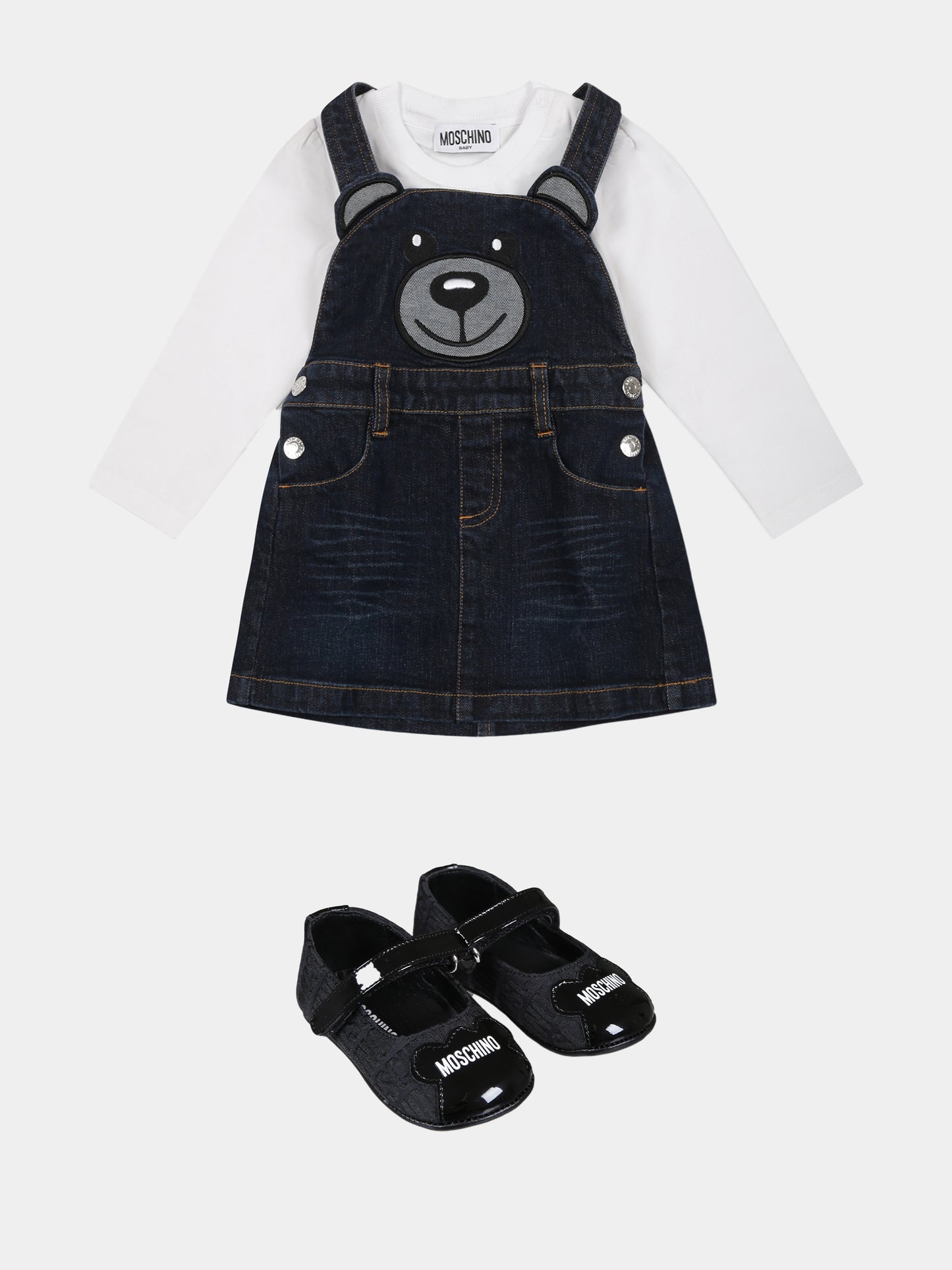 Multicolor suit for baby girl with Teddy Bear