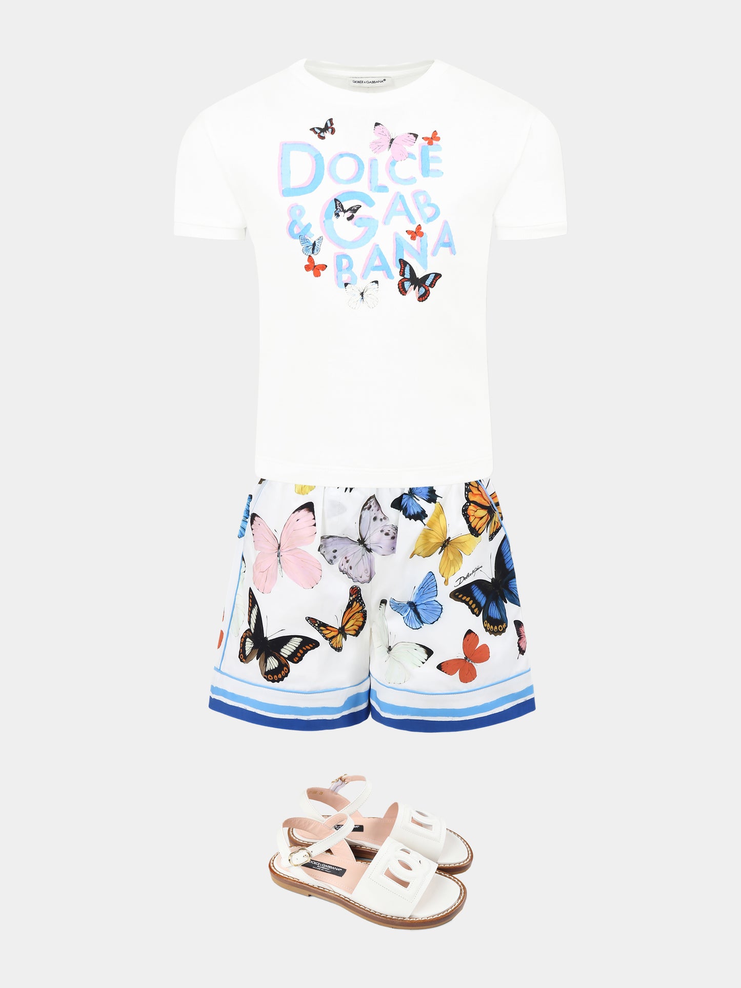 White shorts for girl with butterflies
