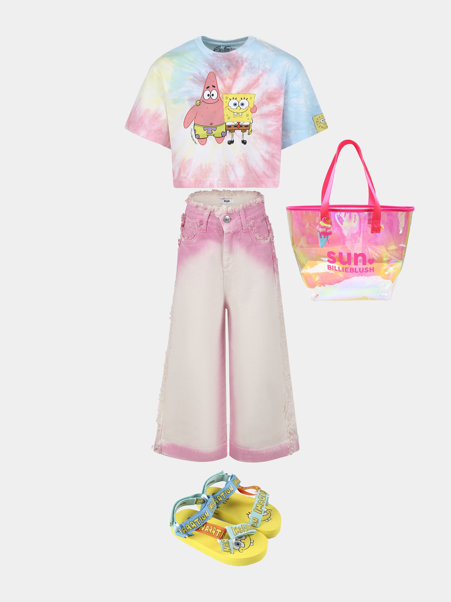 Pink jeans for girl with logo