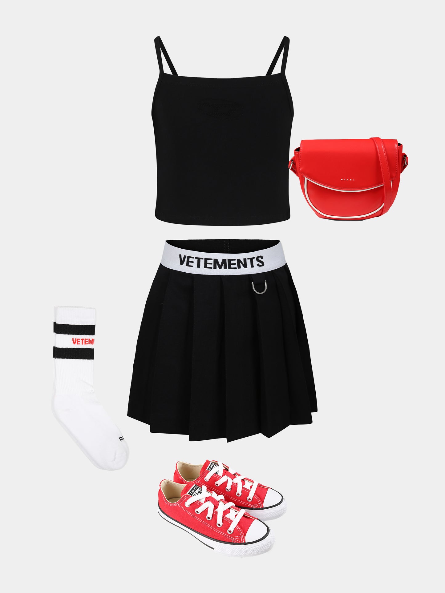 Black skirt for girl with logo