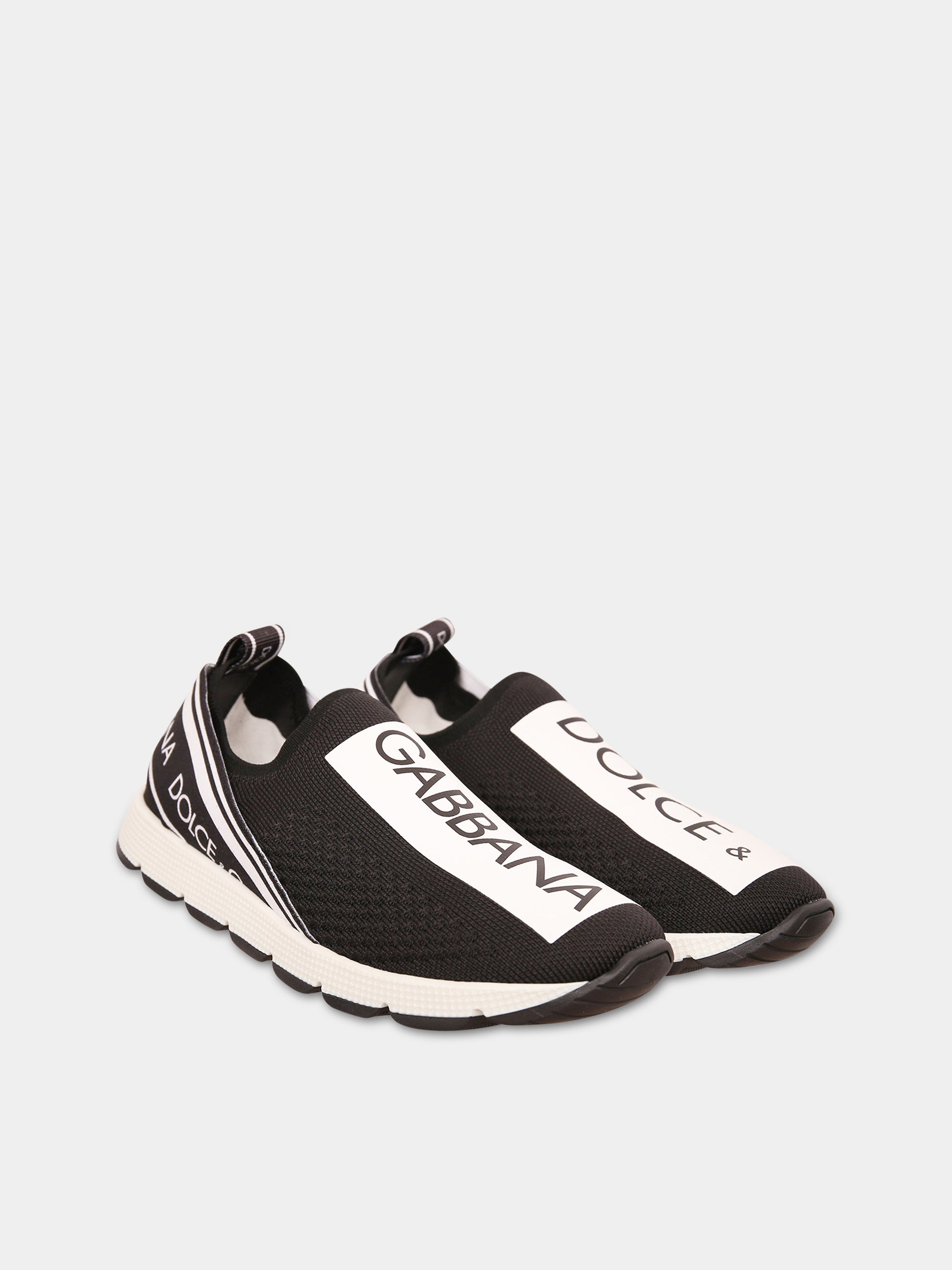 Sneaker nere con logo bianco e nero,Dolce & Gabbana Kids,D10723 AH677 89690