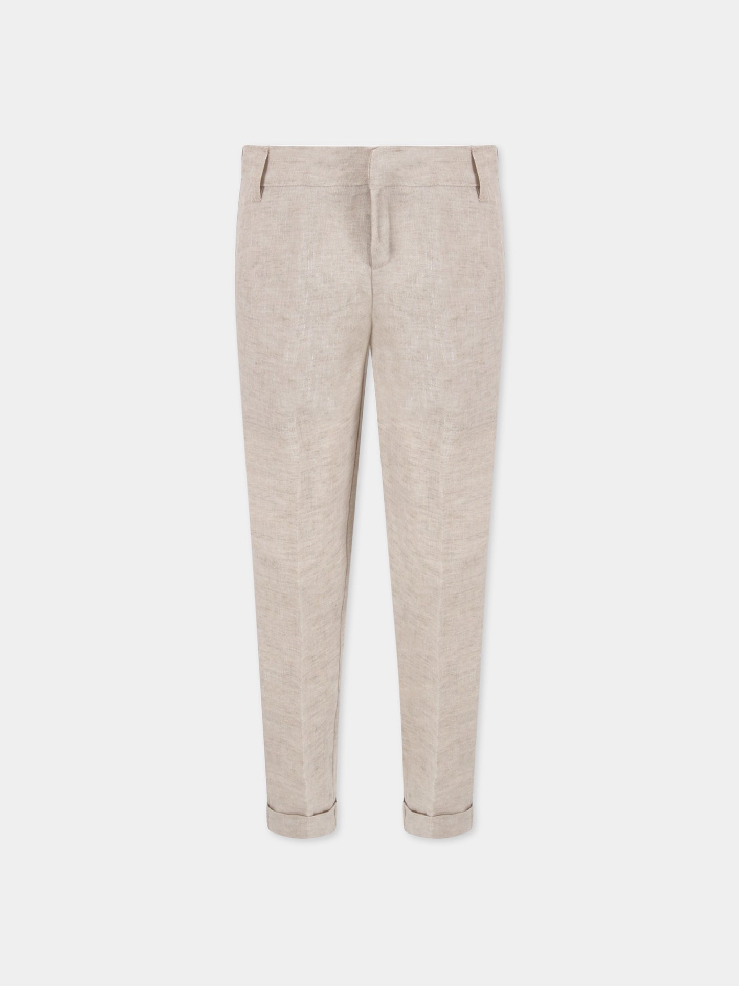 Pantalone beige per bambino con logo,Fay Kids,5M6140 MC650 112