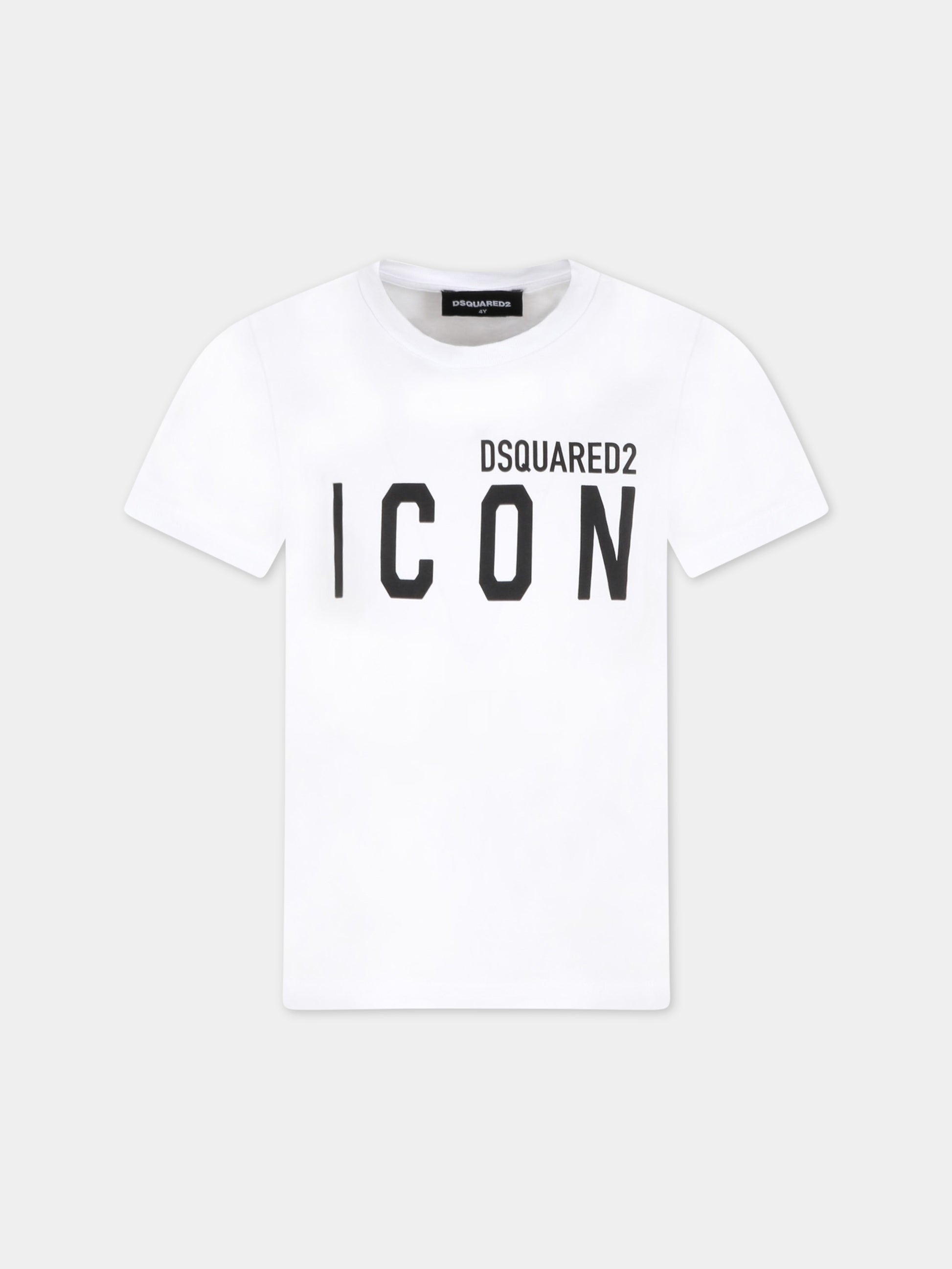 T-shirt bianca per bambini con logo,Dsquared2,DQ048S D002F DQ100