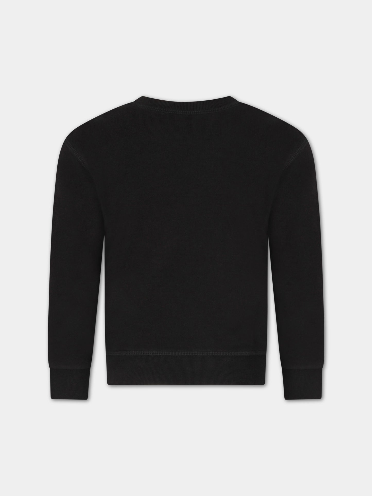 Felpa nera per bambini con logo bianco,Dsquared2,DQ049U D002Y DQ900