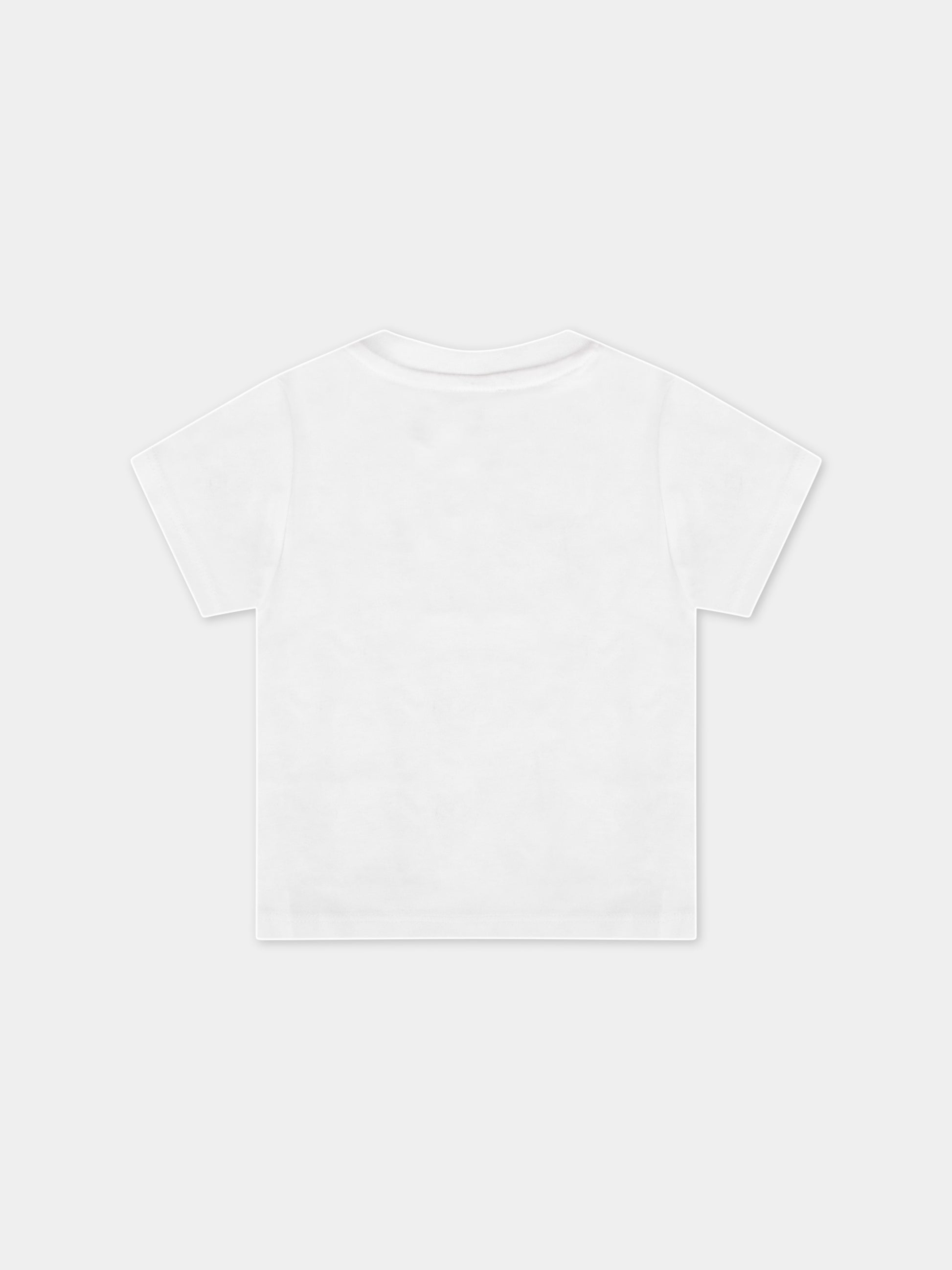 T-shirt bianca per neonato con logo blu,Hugo Boss,J05P01 10B