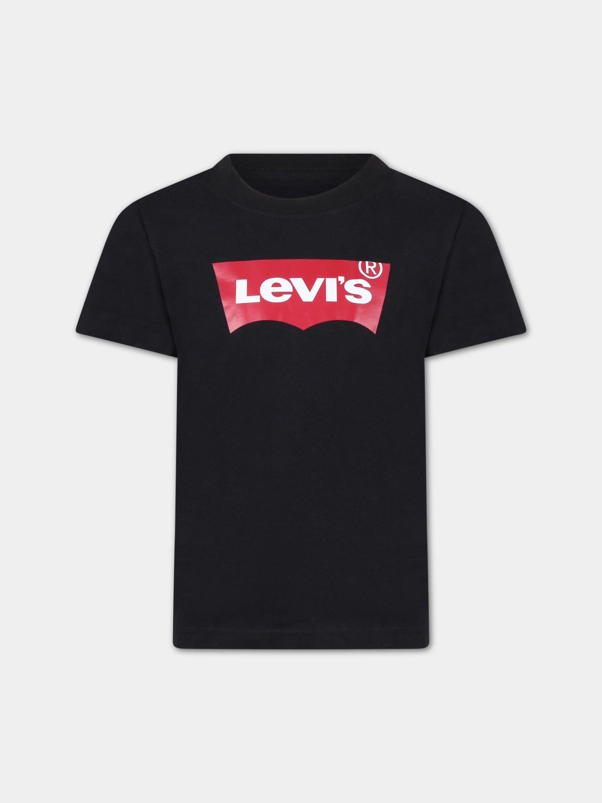 T-shirt nera per bambini con logo,Levi's Kids,LKE8157 E8157 023