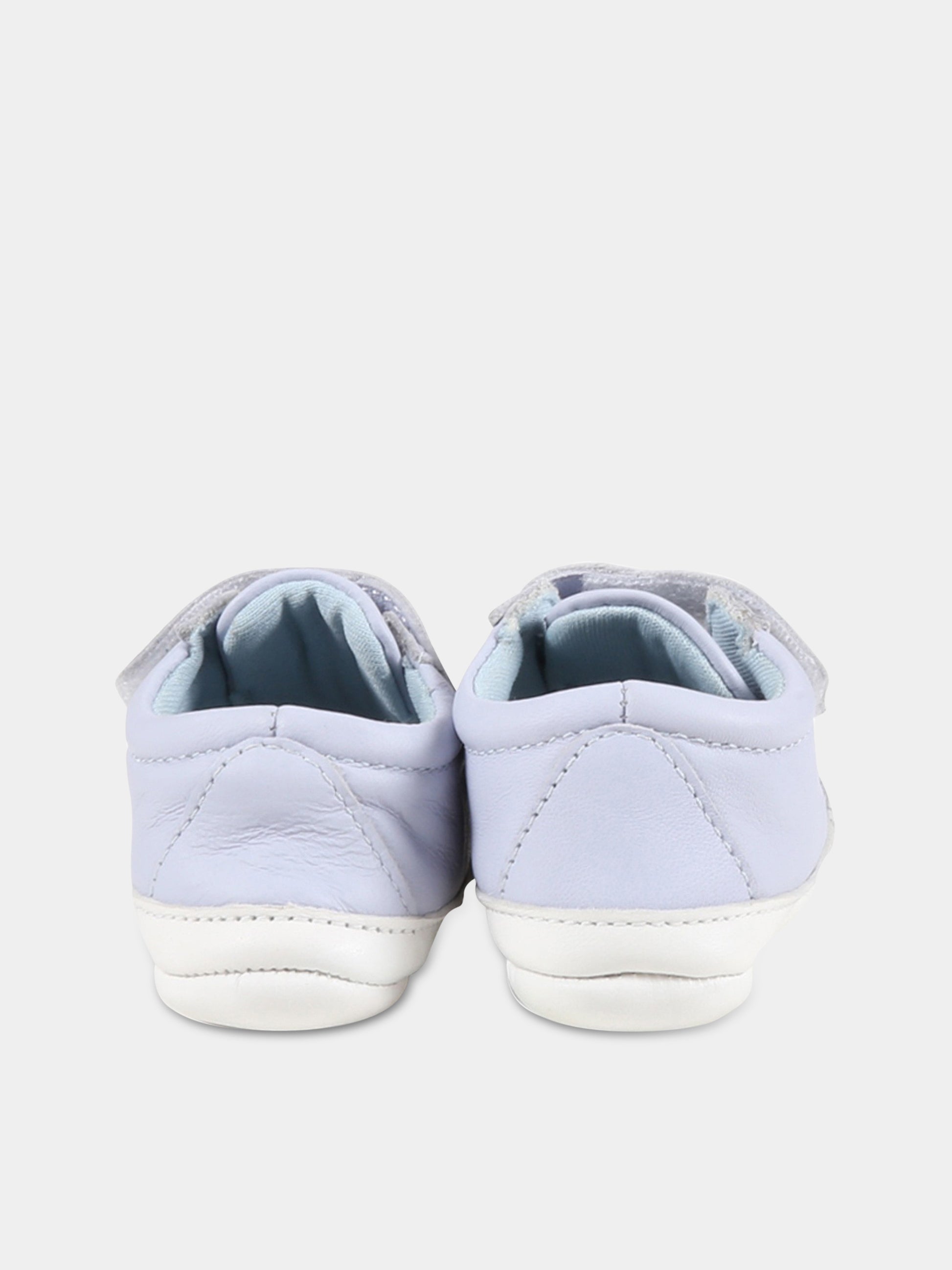 Sneakers celesti da culla per neonato con logo,Hugo Boss,J99100 771