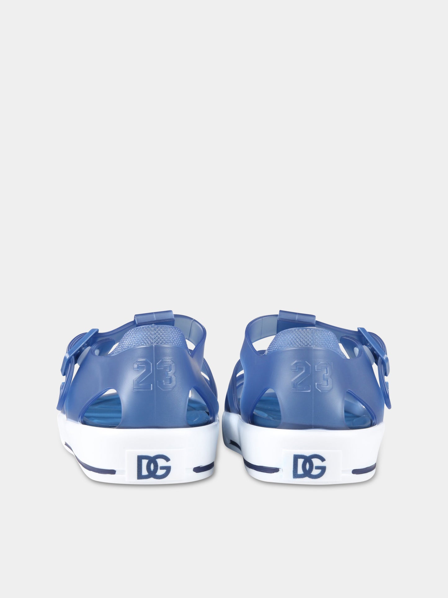 Sandali blu per neonati con logo,Dolce & Gabbana Kids,DN0115 AT079 89623