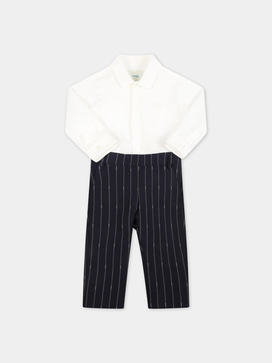 Completo multicolor per neonato con iconiche FF,Fendi Kids,BML124 AG2A F0QB0