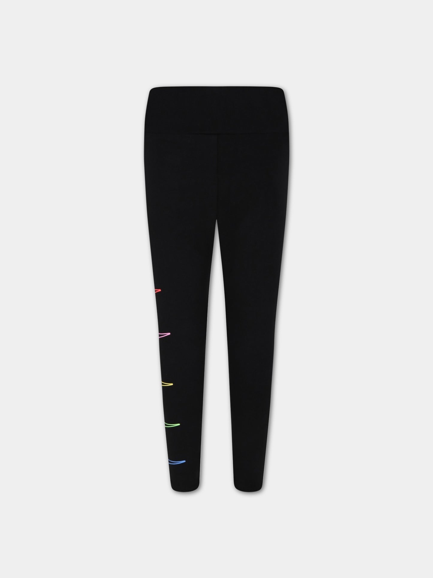 Leggings nero per bambina con Swoosh,Nike,36J559 023