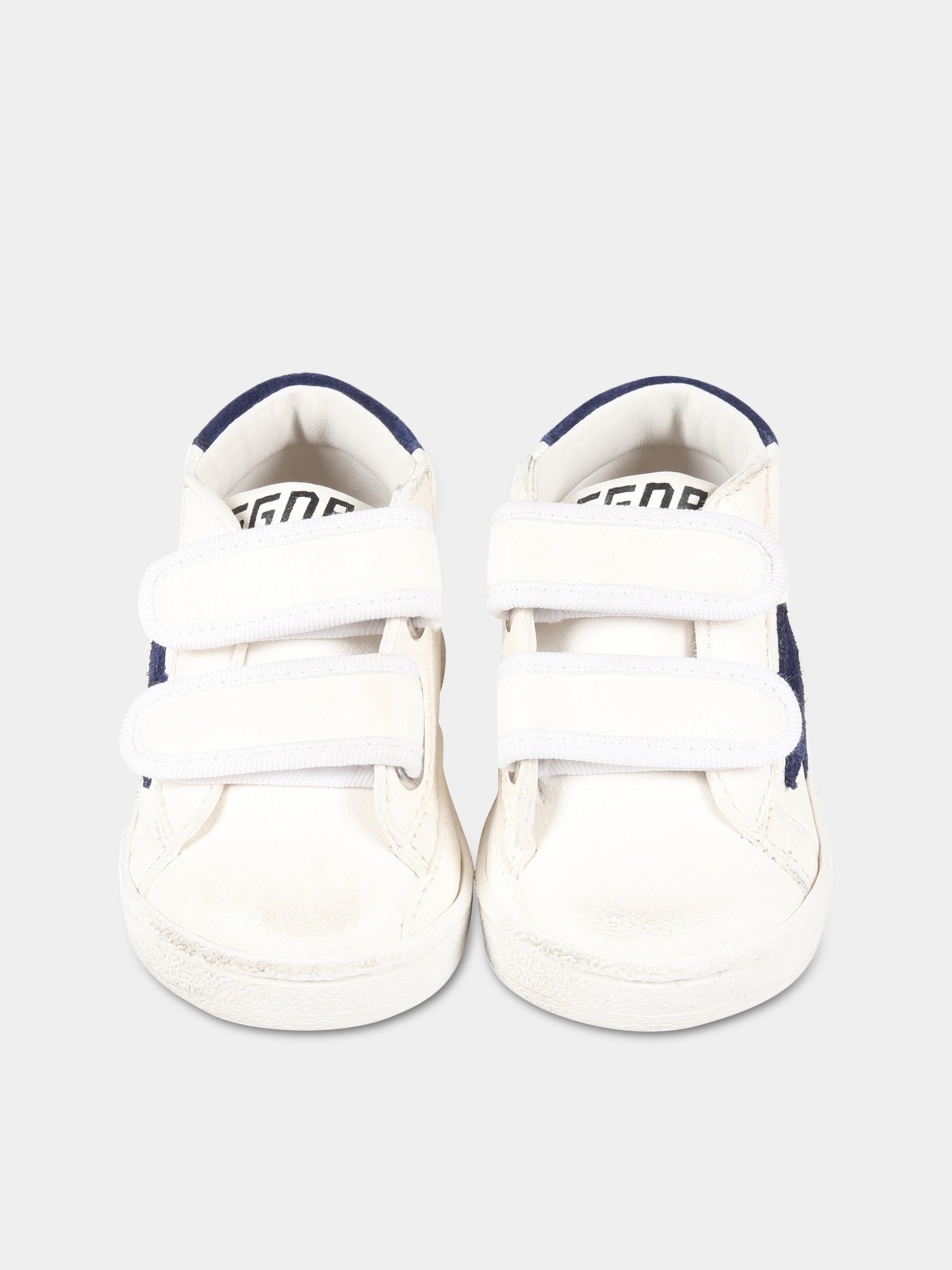 Sneakers bianche per bambino con stella e logo,Golden Goose,GJF00386 F003322 10357