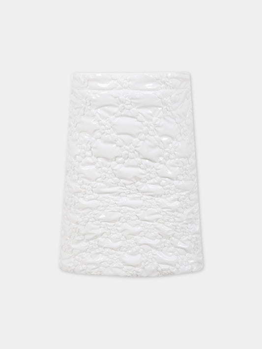 Gonna bianca per bambina con ricami,Caroline Bosmans,3004-07-10 MAT SHINY WHITE