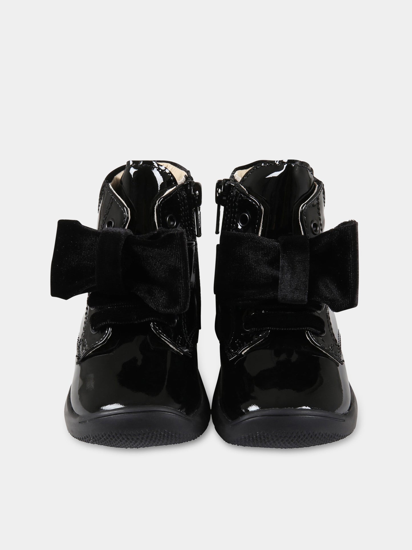 Stivali neri per bambina con fiocco,Montelpare Tradition,MT6906 1