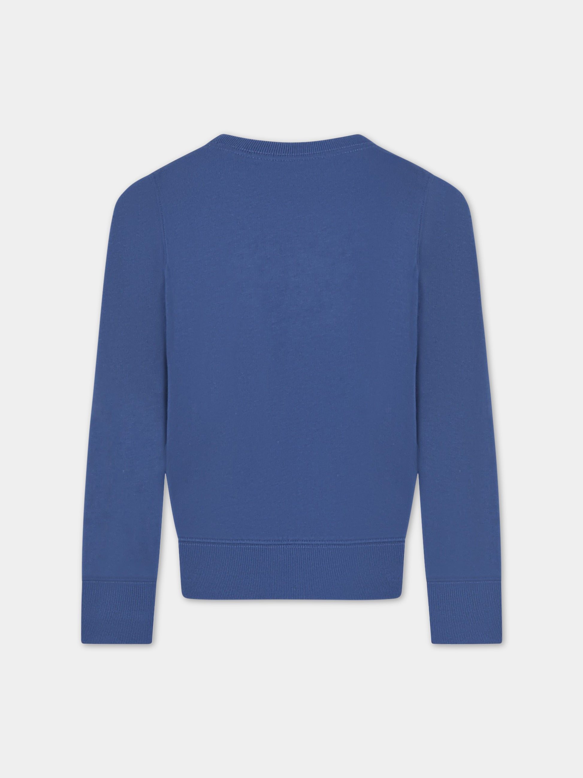 Felpa blu per bambina con Polo Bear e logo bianco,Ralph Lauren Kids,890237001