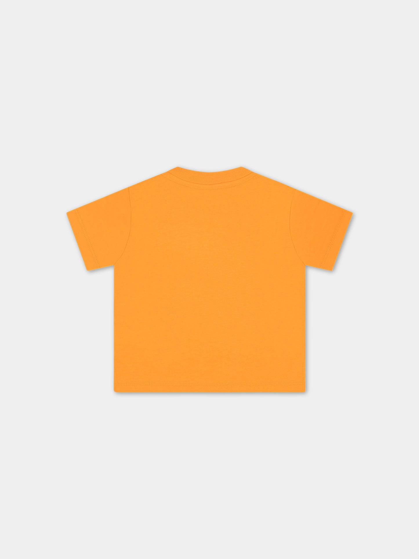 T-shirt arancione per neonato con pony verde ricamato,Ralph Lauren Kids,832904085