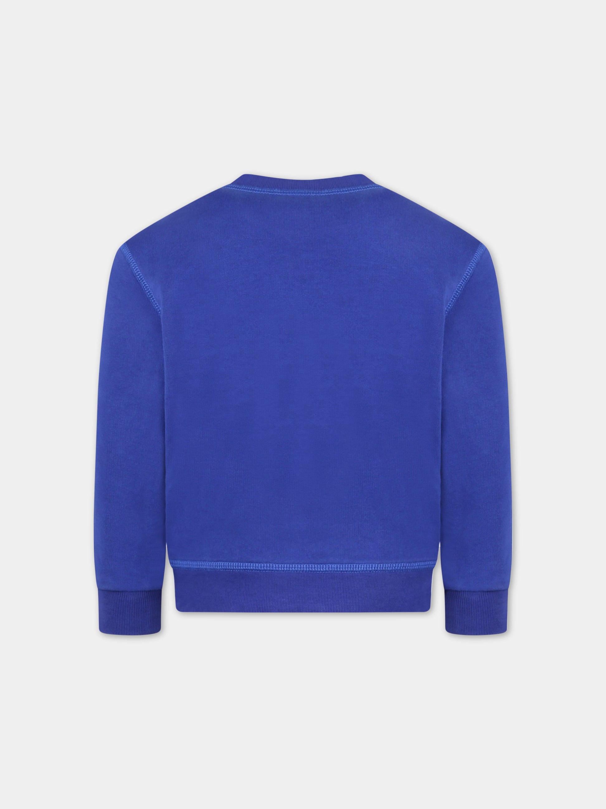 Felpa blu per bambino con logo bianco,Dsquared2,DQ1094 D002Y DQ870