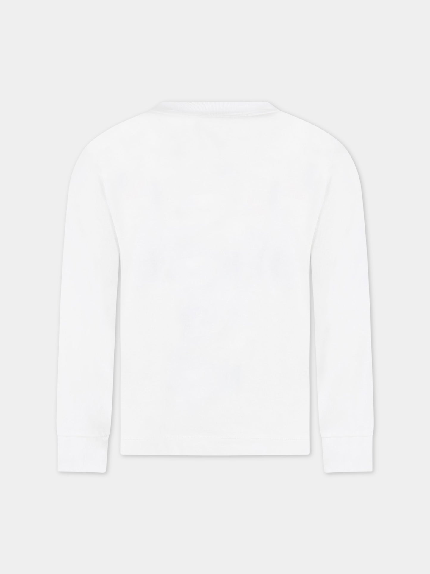 T-shirt bianca per bambino con iconica bussola,Stone Island Junior,7816 204 47 V0001