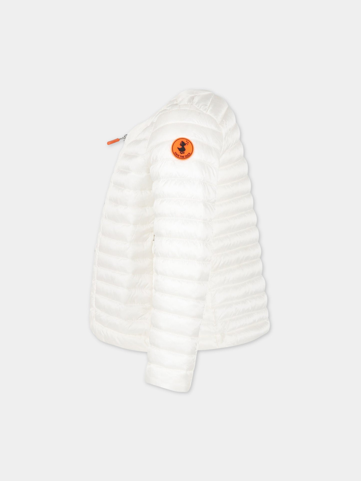 Piumino bianco per bambina con logo iconico,Save The Duck Kids,J30614G IRIS16 00002