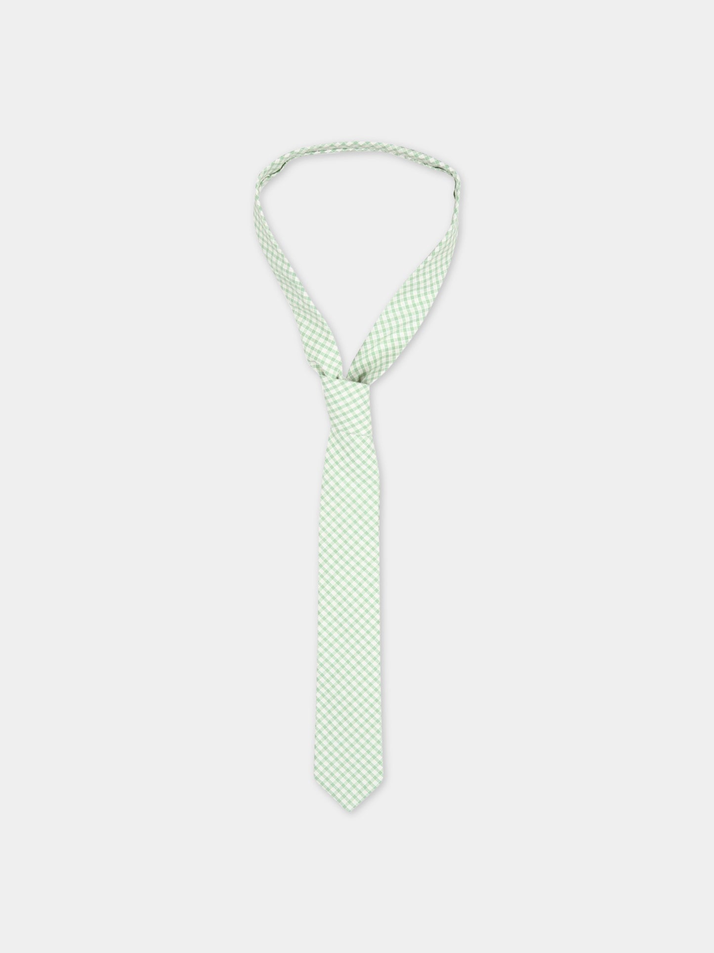 Cravatta verde e avorio per bambino con GG,Gucci Kids,727653 4K114 3178