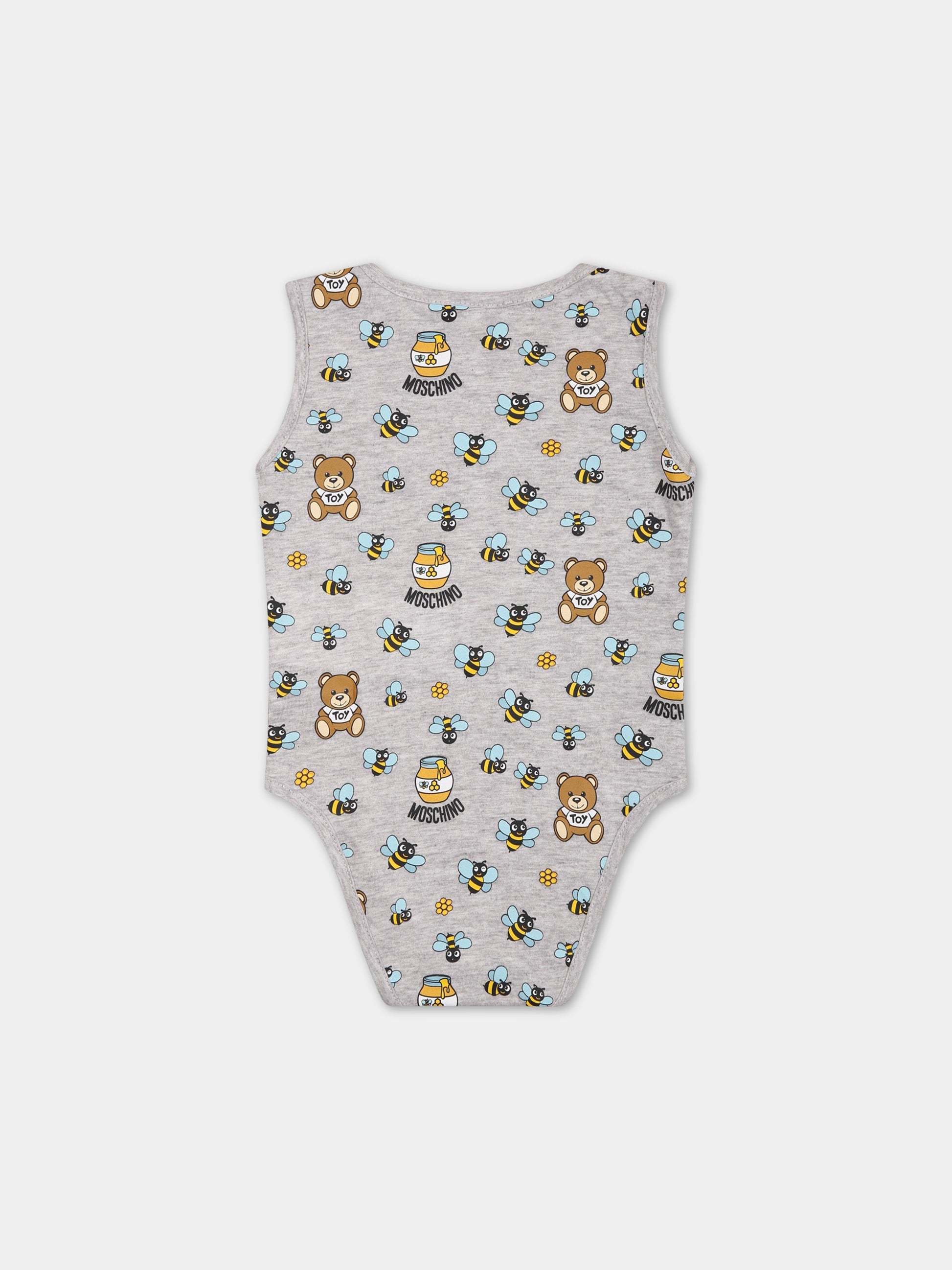 Set multicolor per neonato con Teddy Bear e stampa,Moschino Kids,MUY050 LAB60 84481