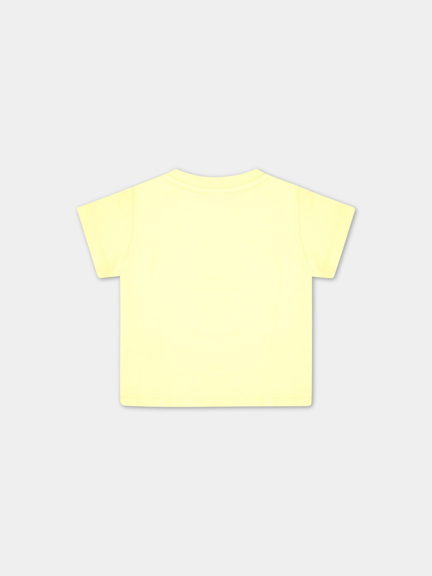 T-shirt gialla per neonati con Teddy Bear con miele,Moschino Kids,MQM032 LAA03 50230