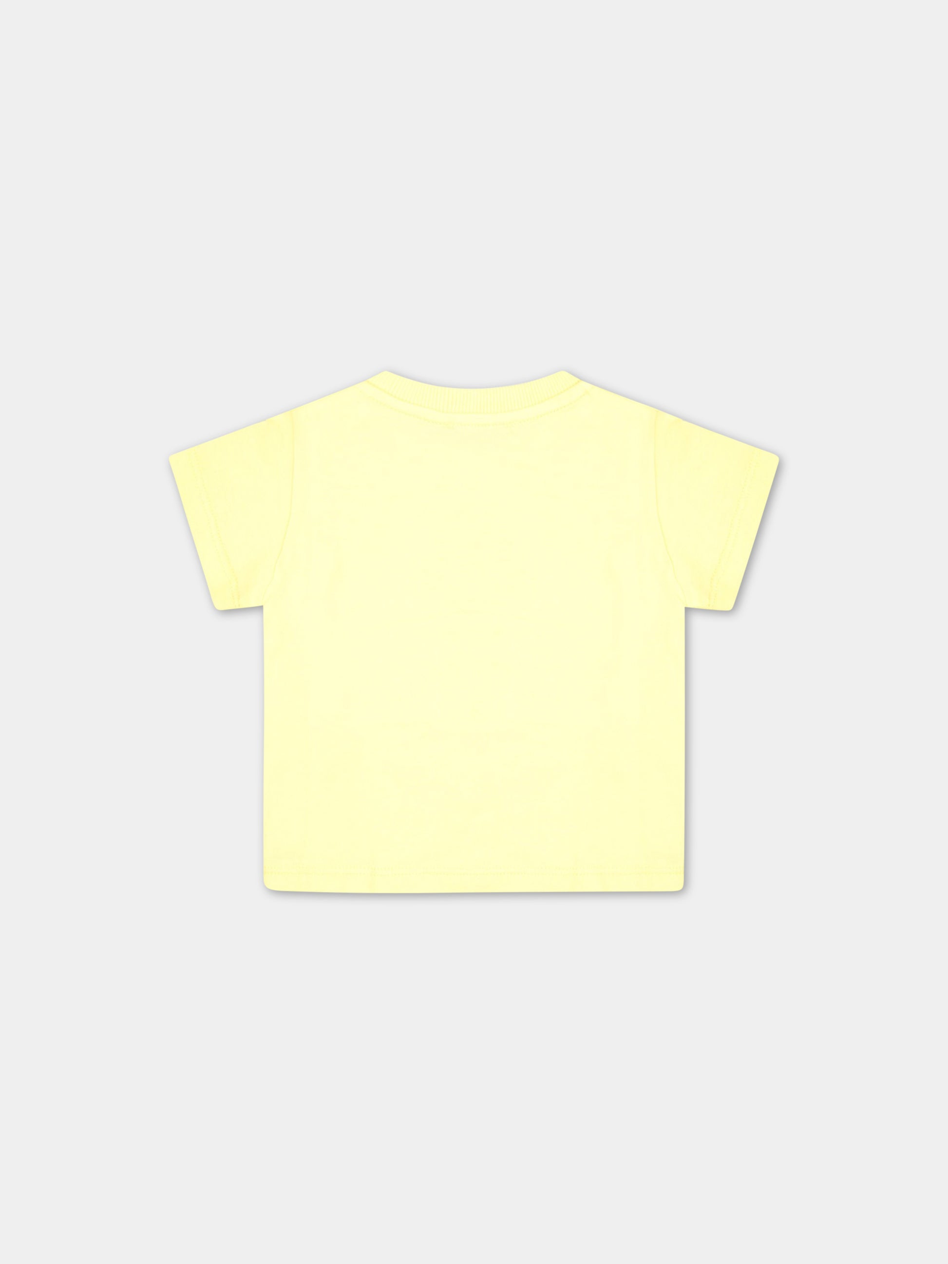 T-shirt gialla per neonati con Teddy Bear con miele,Moschino Kids,MQM032 LAA03 50230