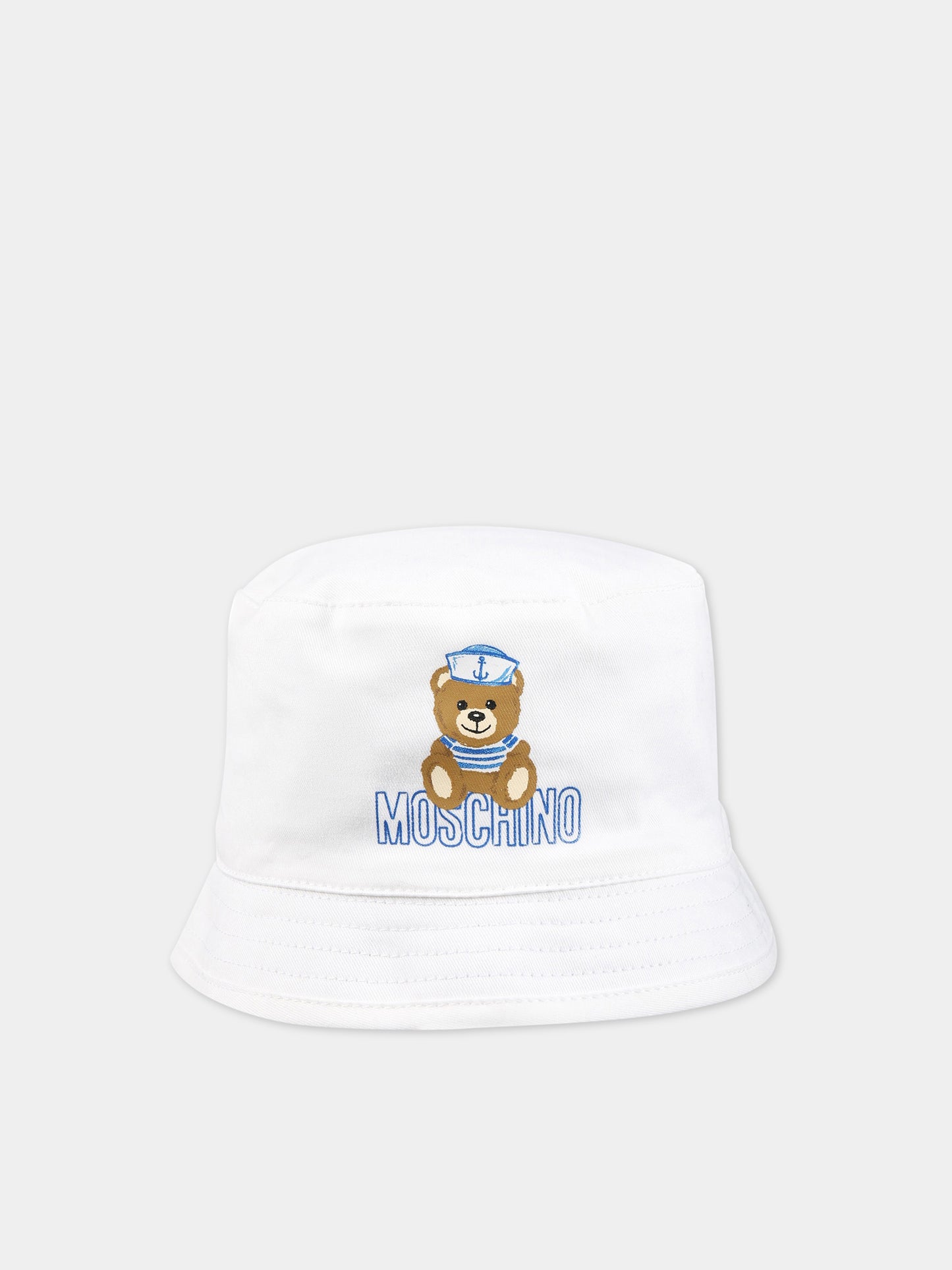 Cloche bianca per neonato con Teddy Bear,Moschino Kids,MUX04A LPC04 10101