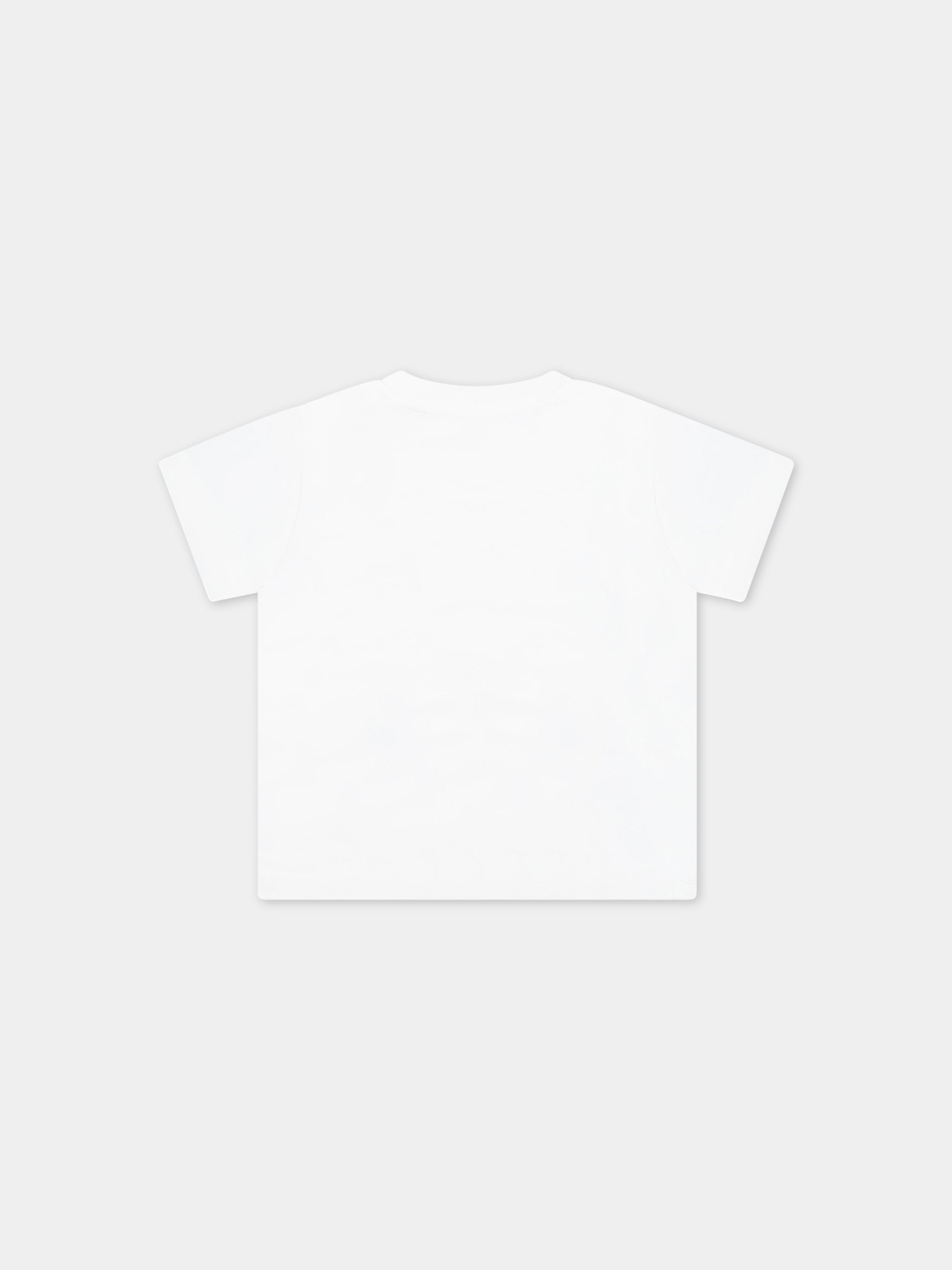 T-shirt bianca per neonati con Teddy Bear e logo,Moschino Kids,MOM032 LAA03 10063