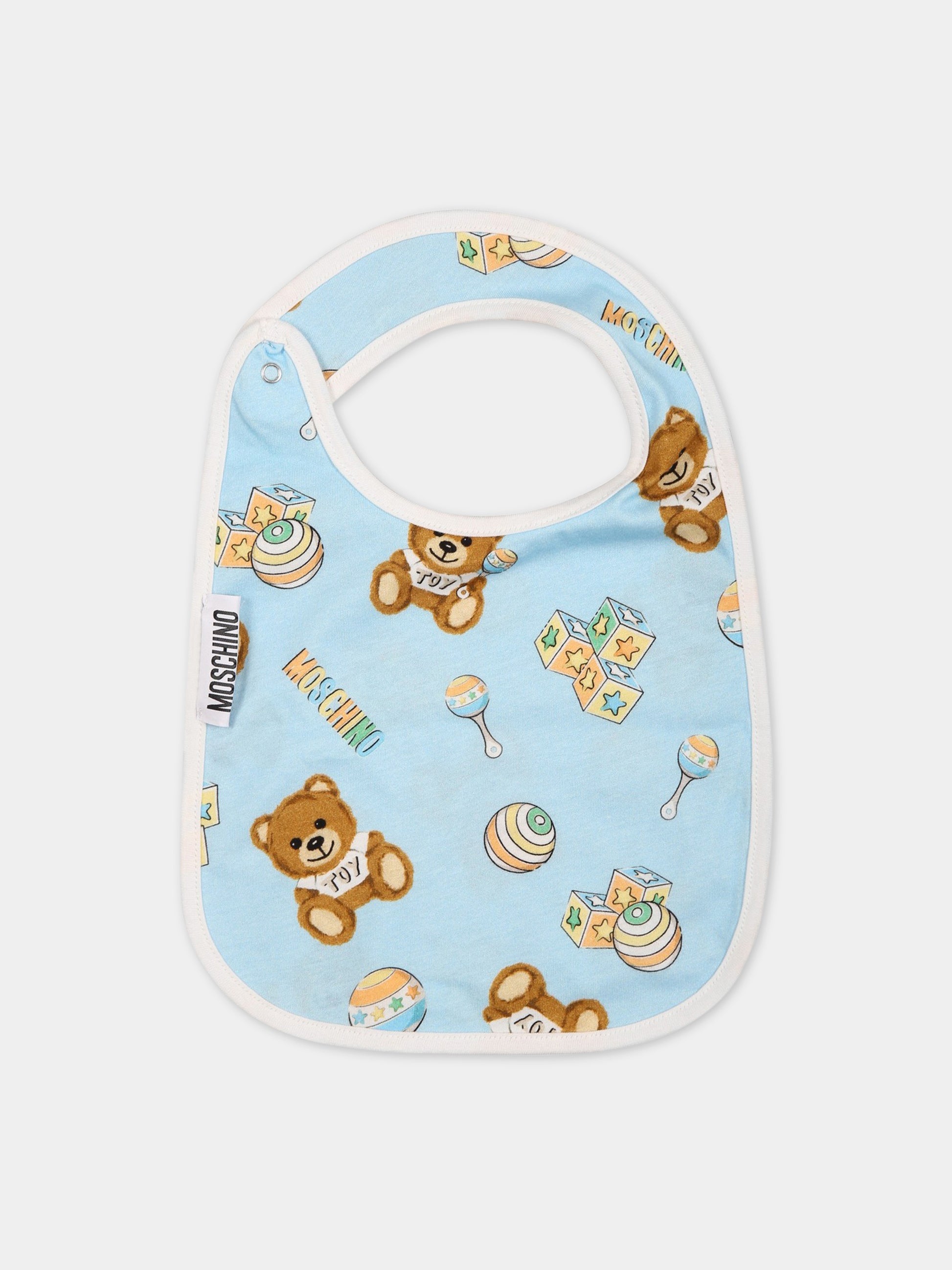 Set celeste per neonato con Teddy Bear,Moschino Kids,MMY03I LCA19 40304