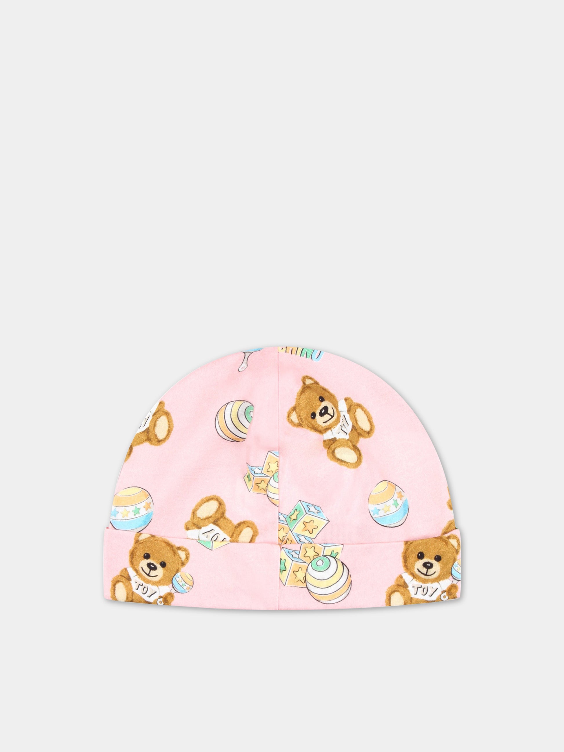 Set rosa per neonata con Teddy Bear,Moschino Kids,MMY03I LCA19 50209