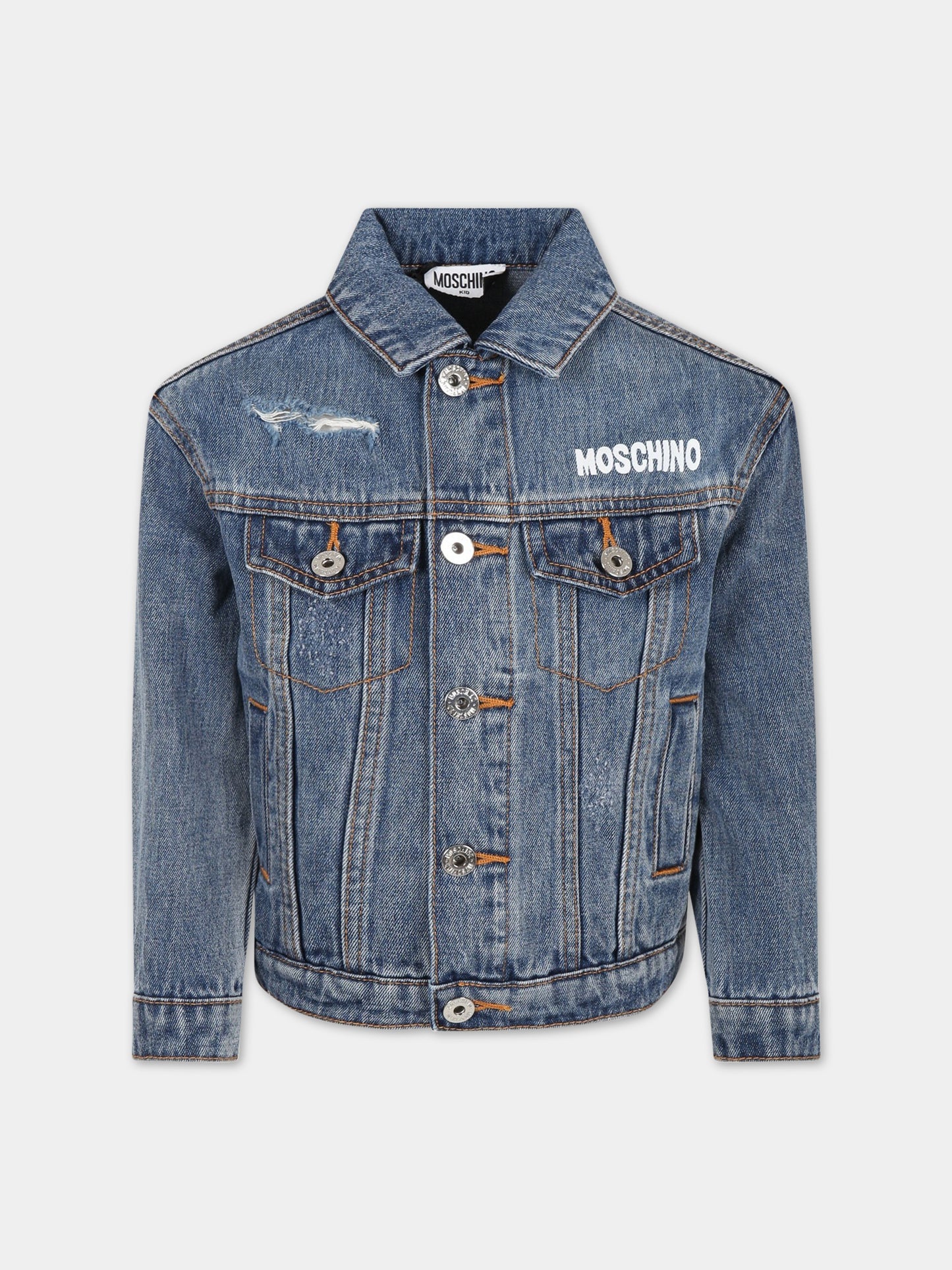 Giacca blu per bambino con Teddy Bear e logo,Moschino Kids,HUS03S L0E01 40362