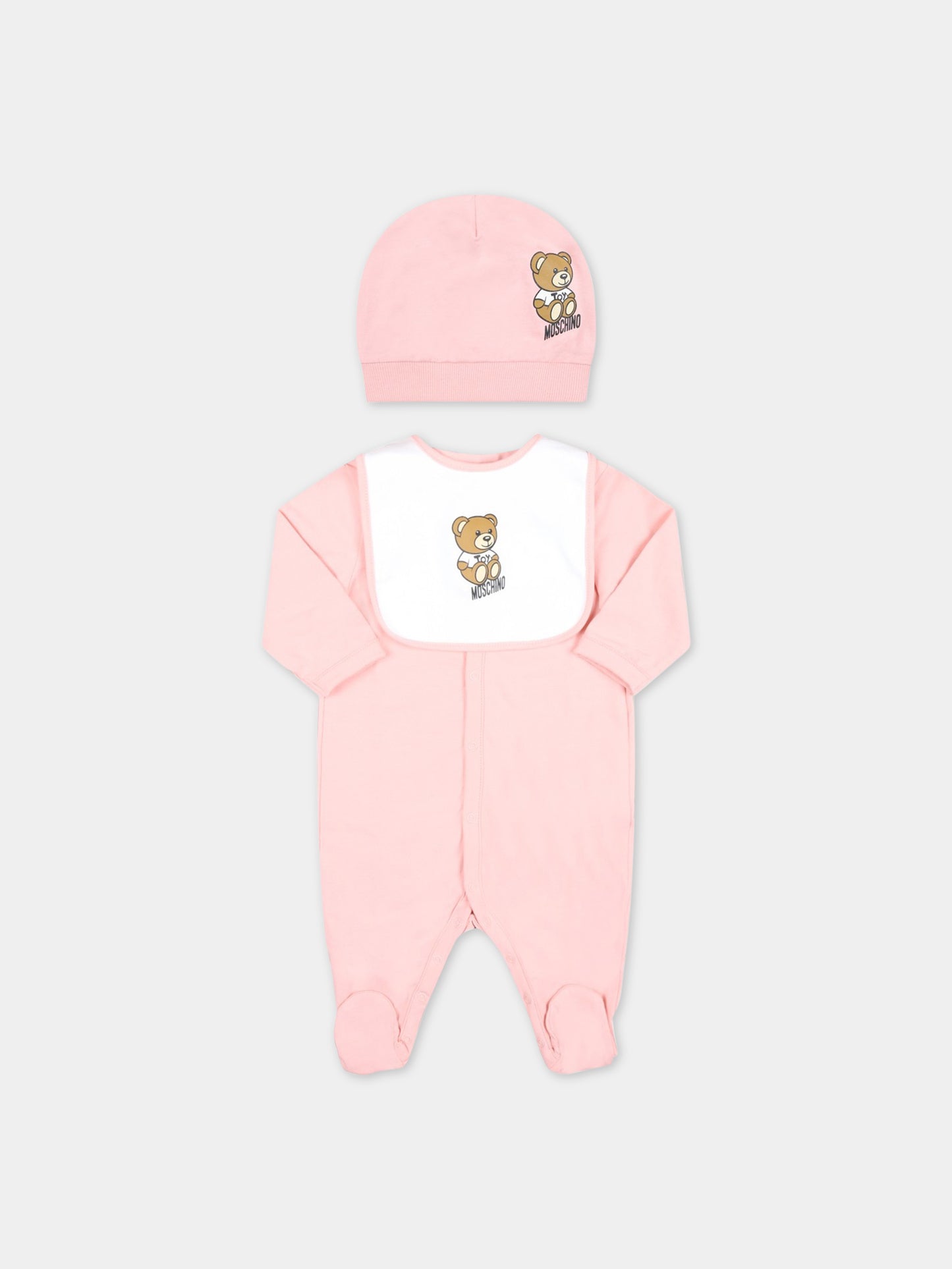 Set rosa per neonata con Teddy Bear,Moschino Kids,MUY04R LBA10 50209