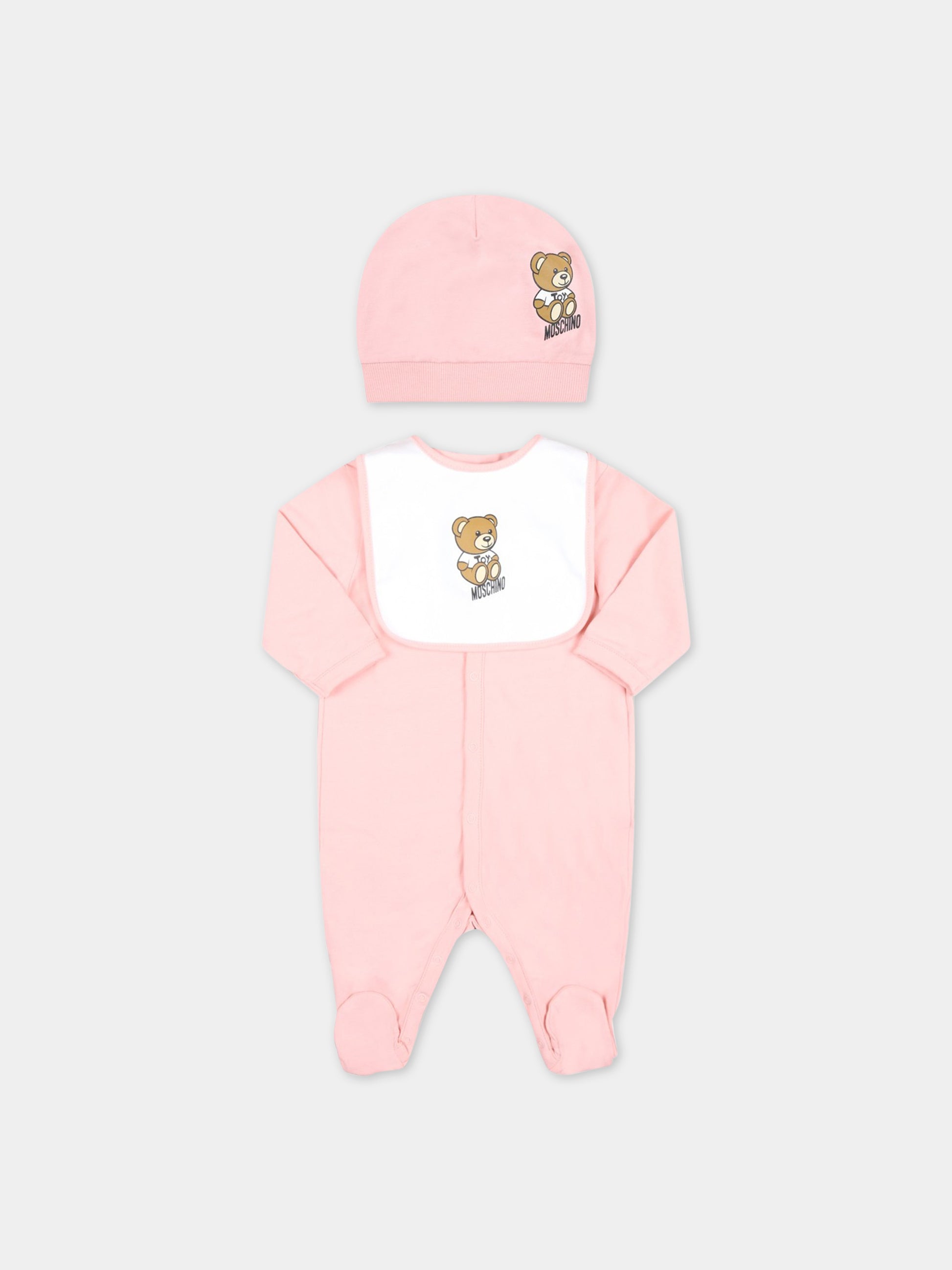 Set rosa per neonata con Teddy Bear,Moschino Kids,MUY04R LBA10 50209