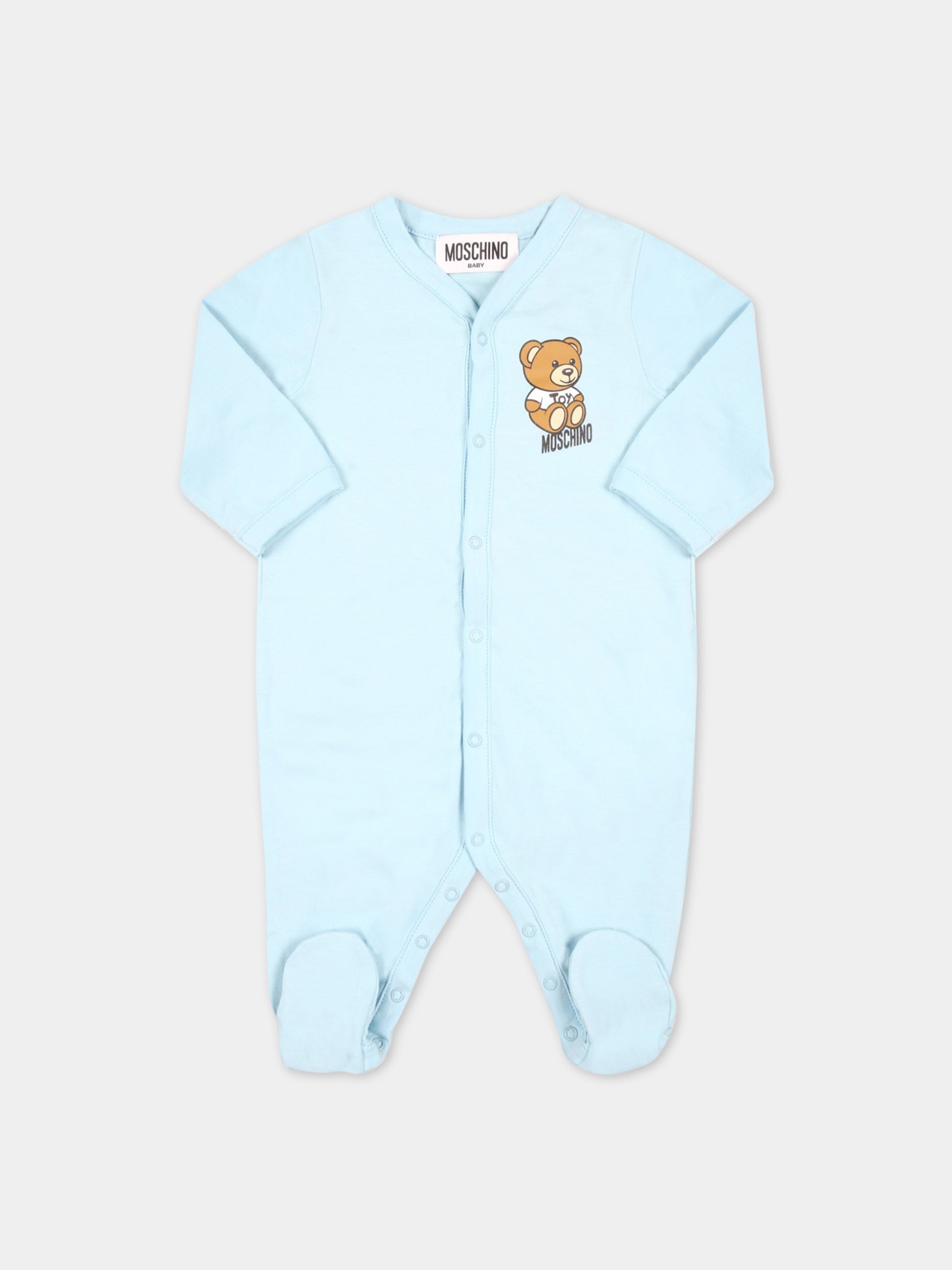 Set celeste per neonato con Teddy Bear,Moschino Kids,MUY04R LBA10 40304