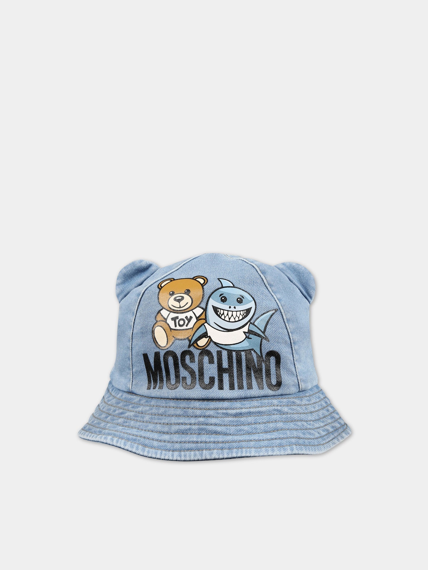 Cloche blu per neonato con stampa Teddy Bear,Moschino Kids,MUX04B LDE13 40020