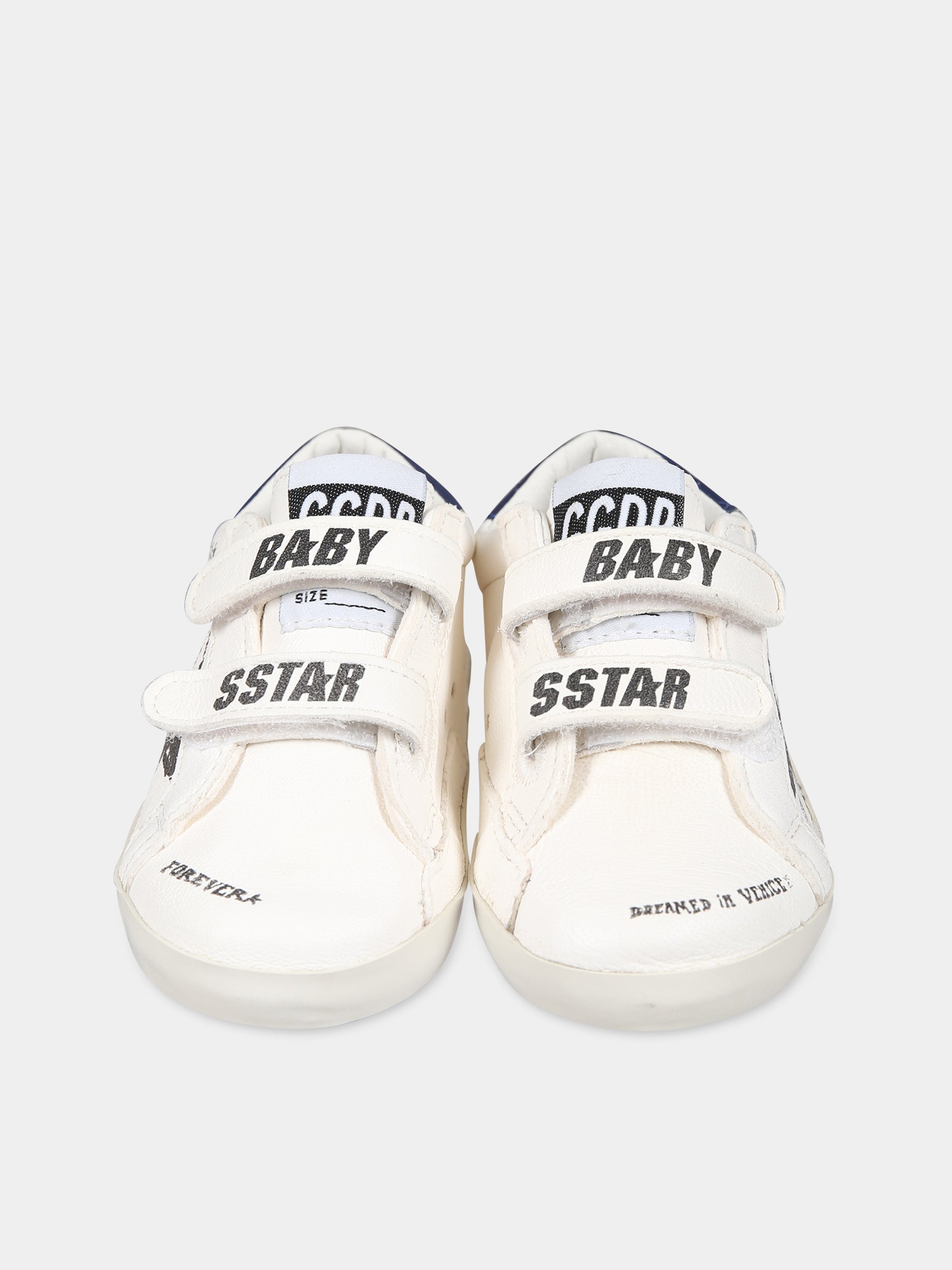 Sneakers bianco per neonati con stampa e logo,Golden Goose,GIF00502 F004237 15443
