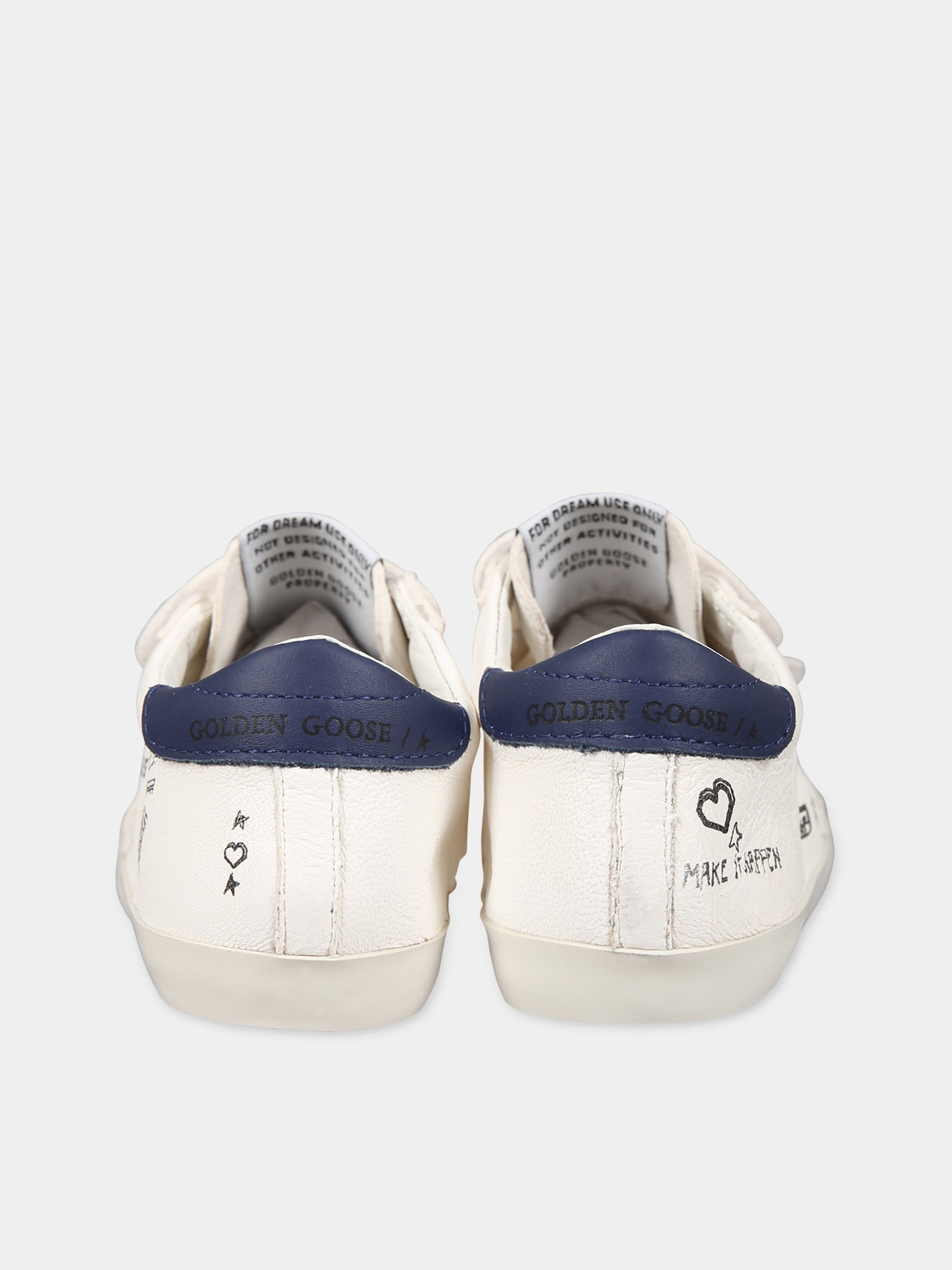 Sneakers bianco per neonati con stampa e logo,Golden Goose,GIF00502 F004237 15443