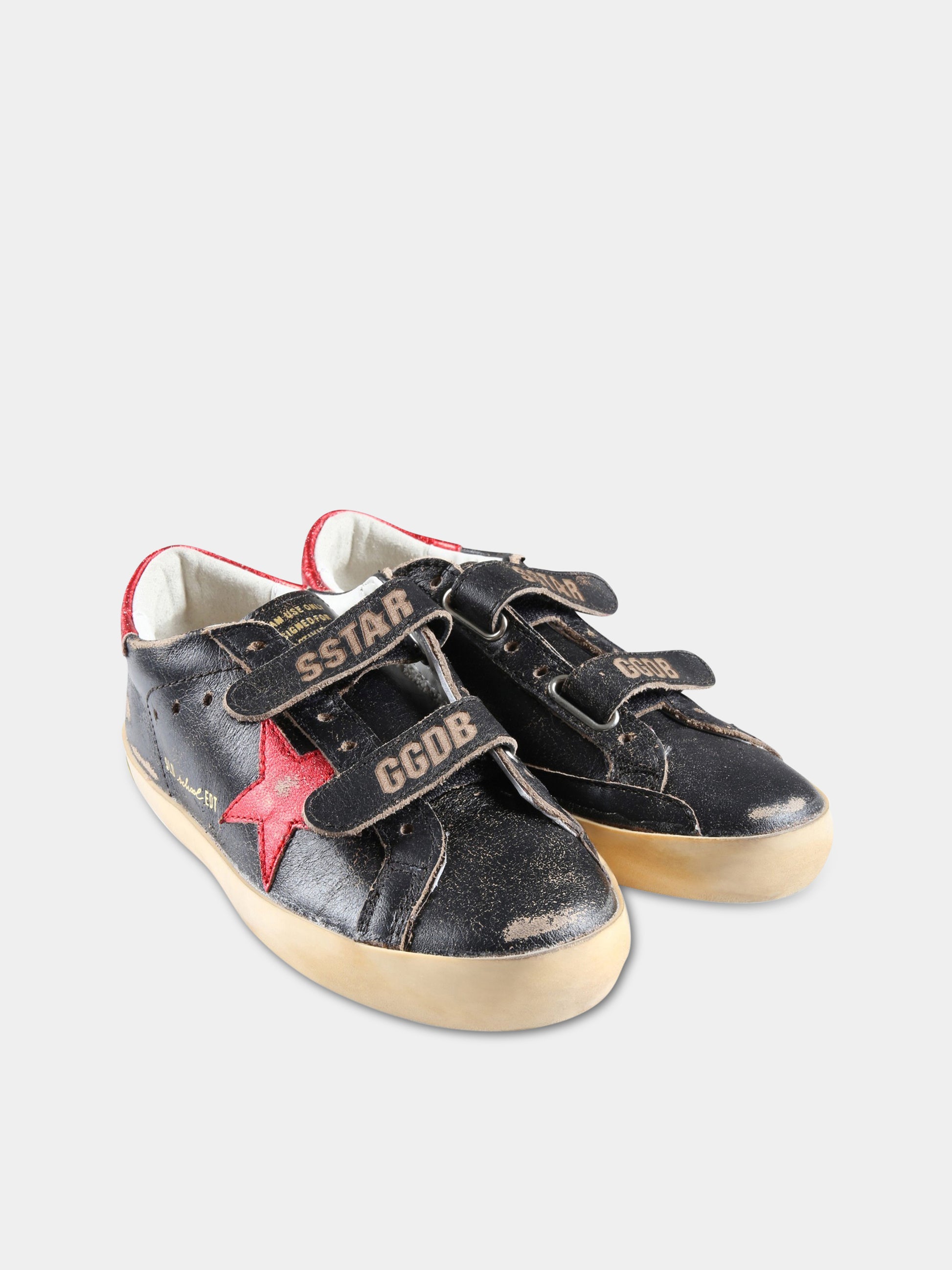 Sneakers marroni per bambino con stella rossa,Golden Goose,GYF00111 F004223 82187