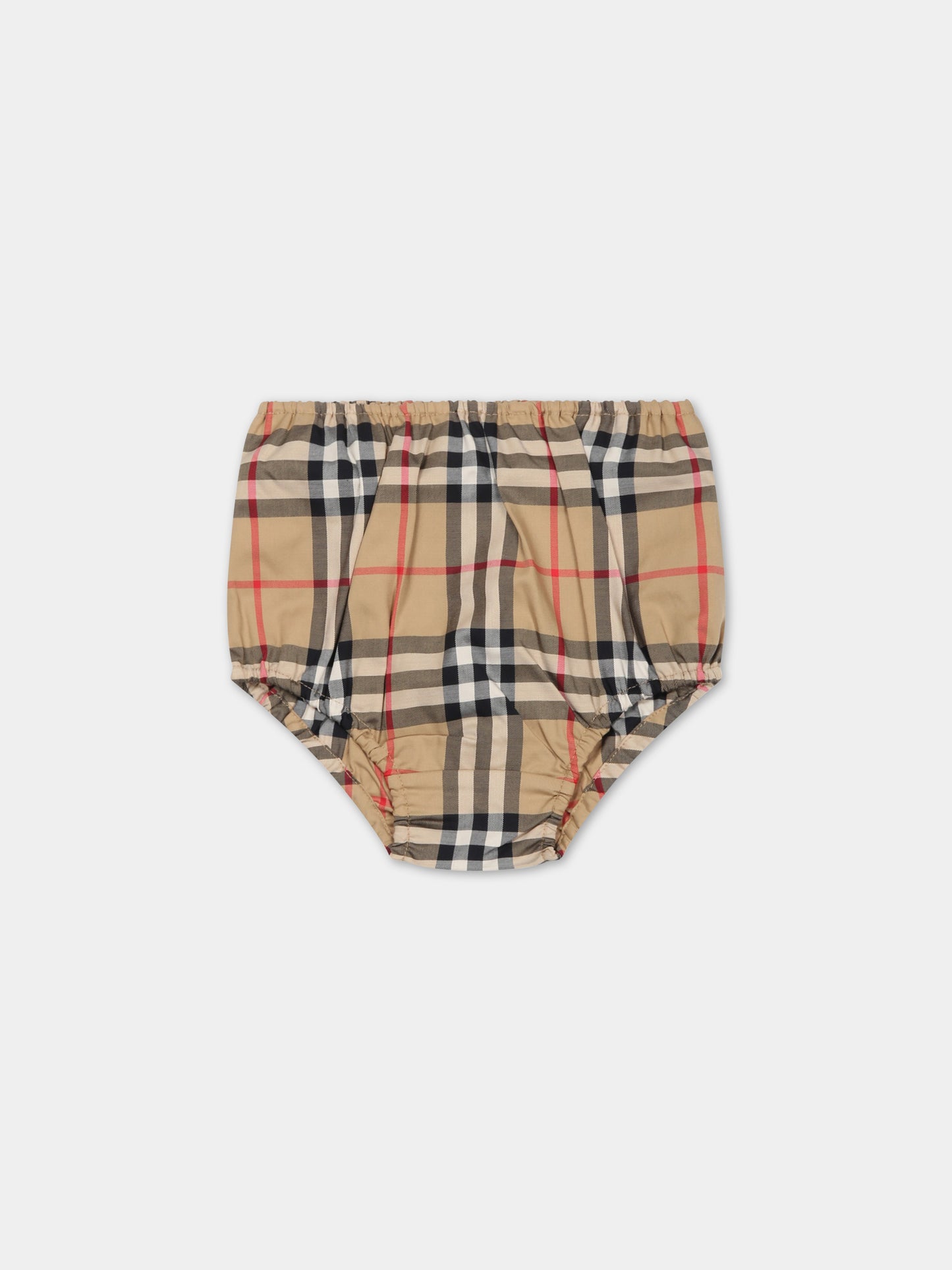 Vestito beige per neonata con check vintage,Burberry Kids,8062041