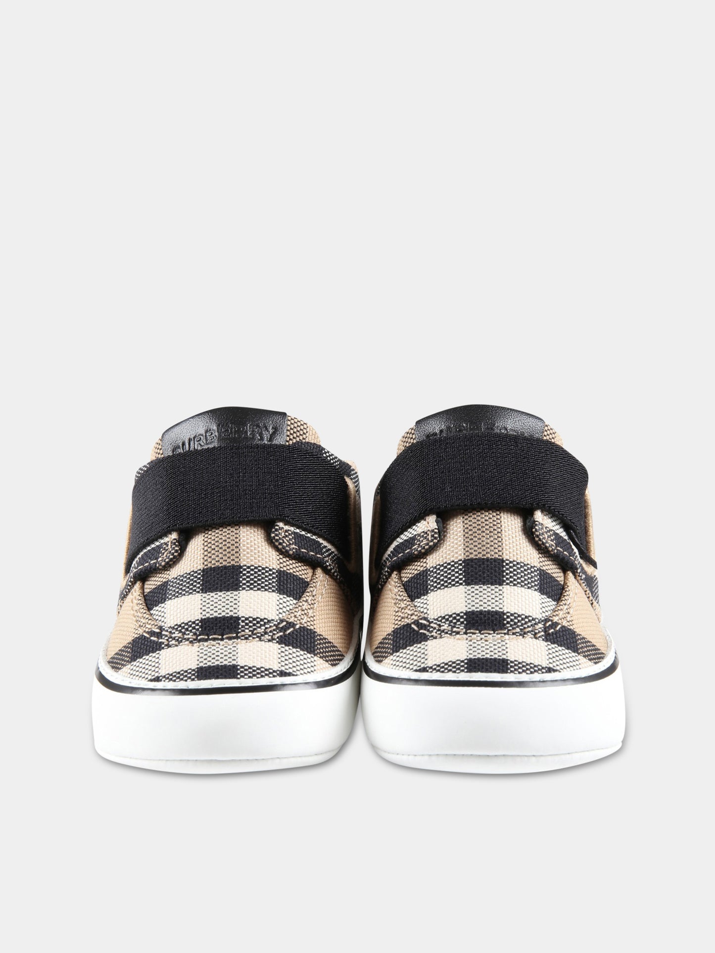 Sneakers beige per neonato con check vintage,Burberry Kids,8060616