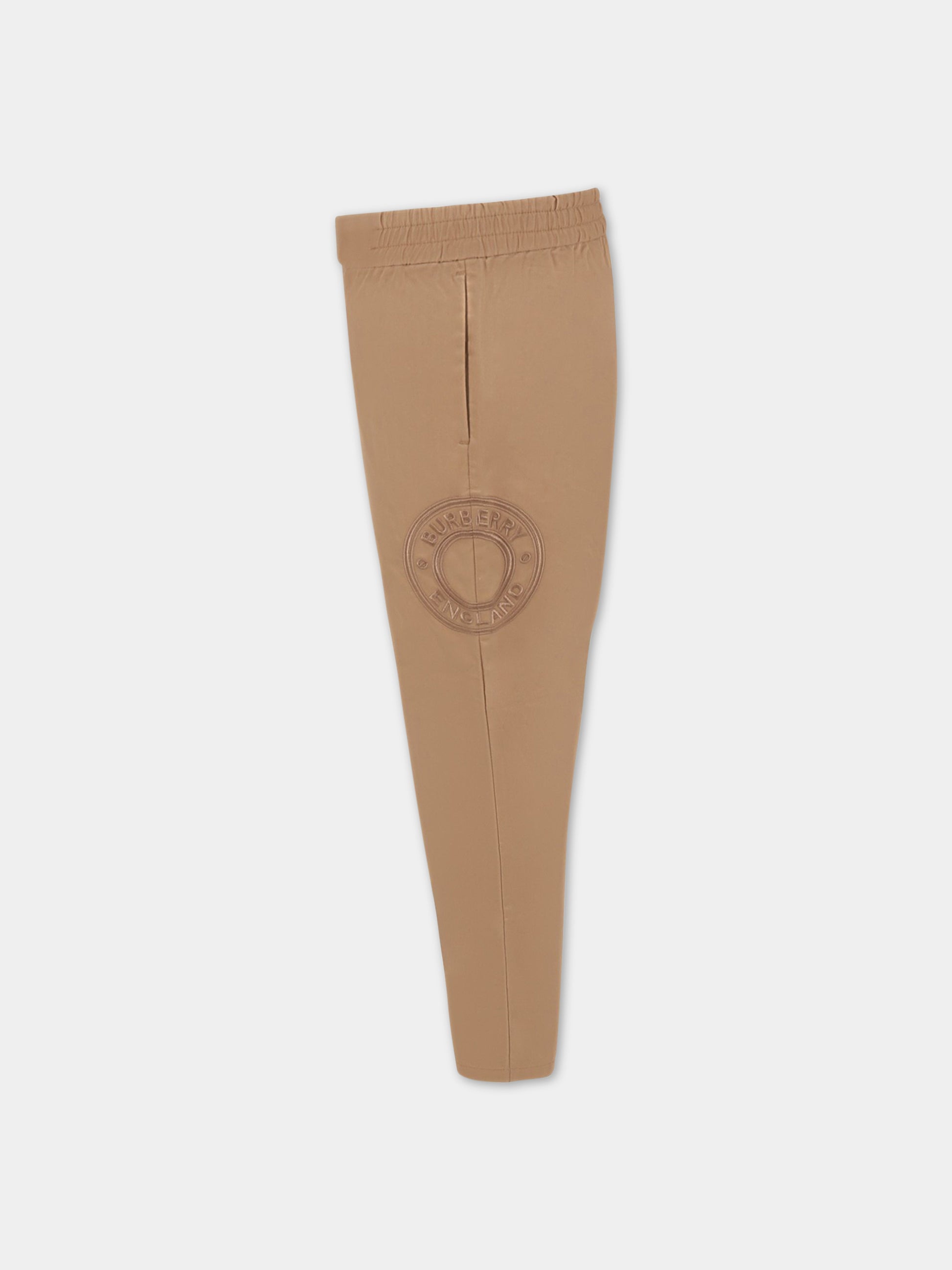 Pantalone beige per bambino con logo,Burberry Kids,8063417