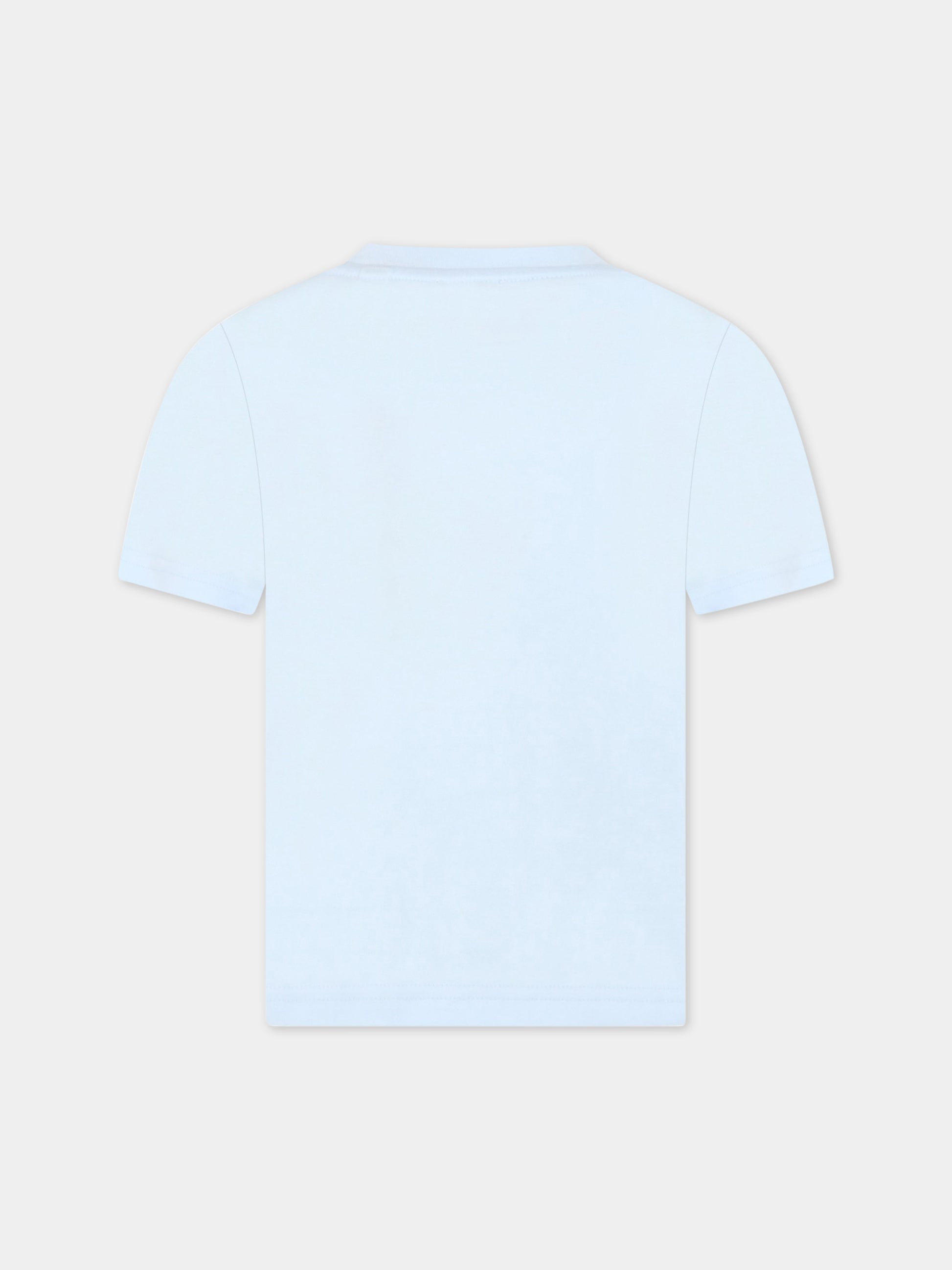 T-shirt celeste per bambino con cavaliere,Burberry Kids,8063356