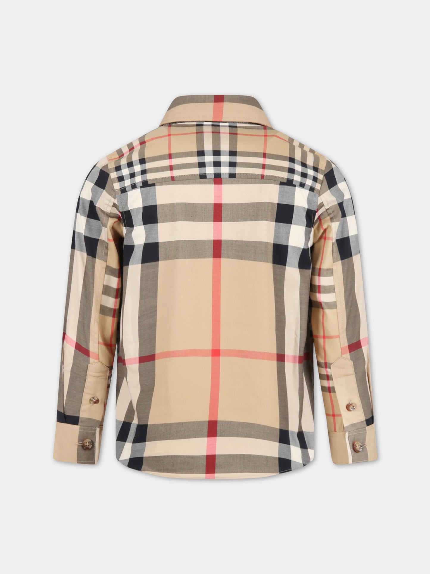 Camicia beige per bambino con check vintage,Burberry Kids,8061467