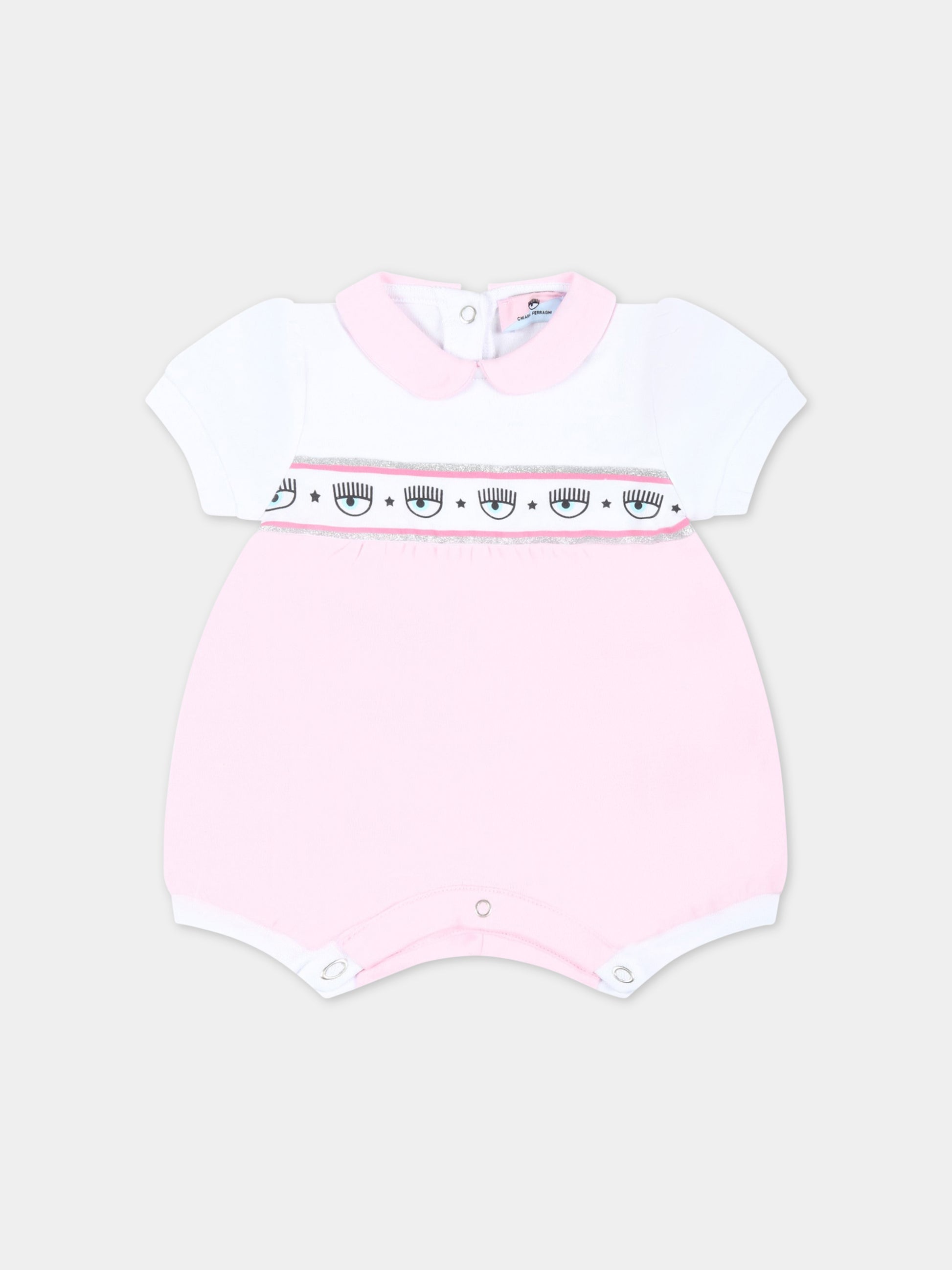 Pagliaccetto multicolor per neonata con occhiolini,Chiara Ferragni Collection,55A202 1000 9990