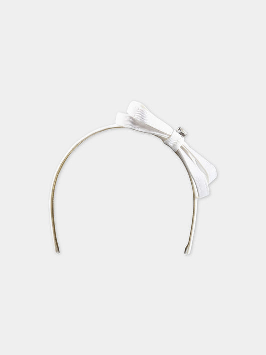 Cerchietto bianco per bambina con cuore,Monnalisa,17A000 1094 0099