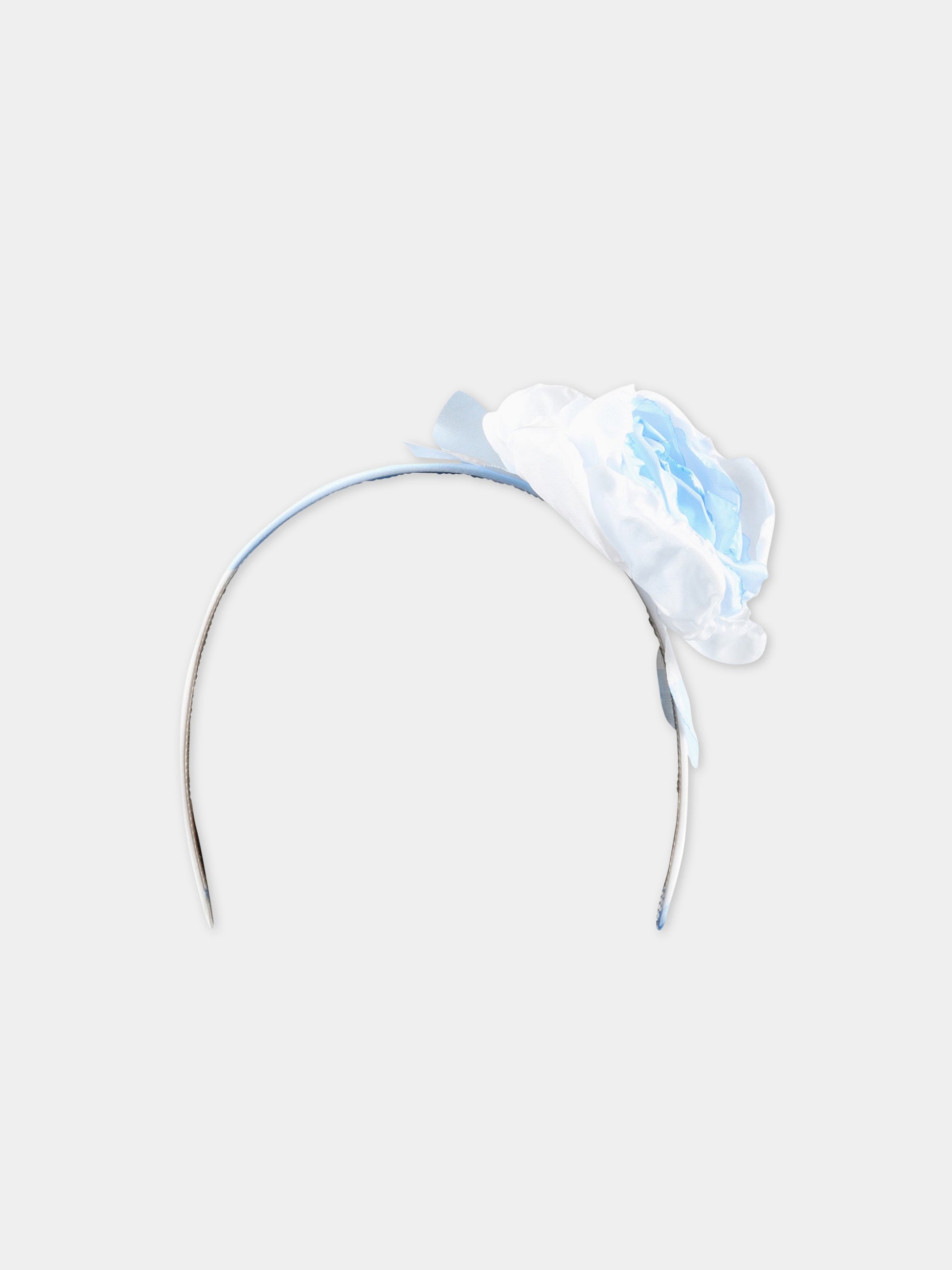 Cerchietto celeste per bambina con fiore,Monnalisa,79A006 1410 0152